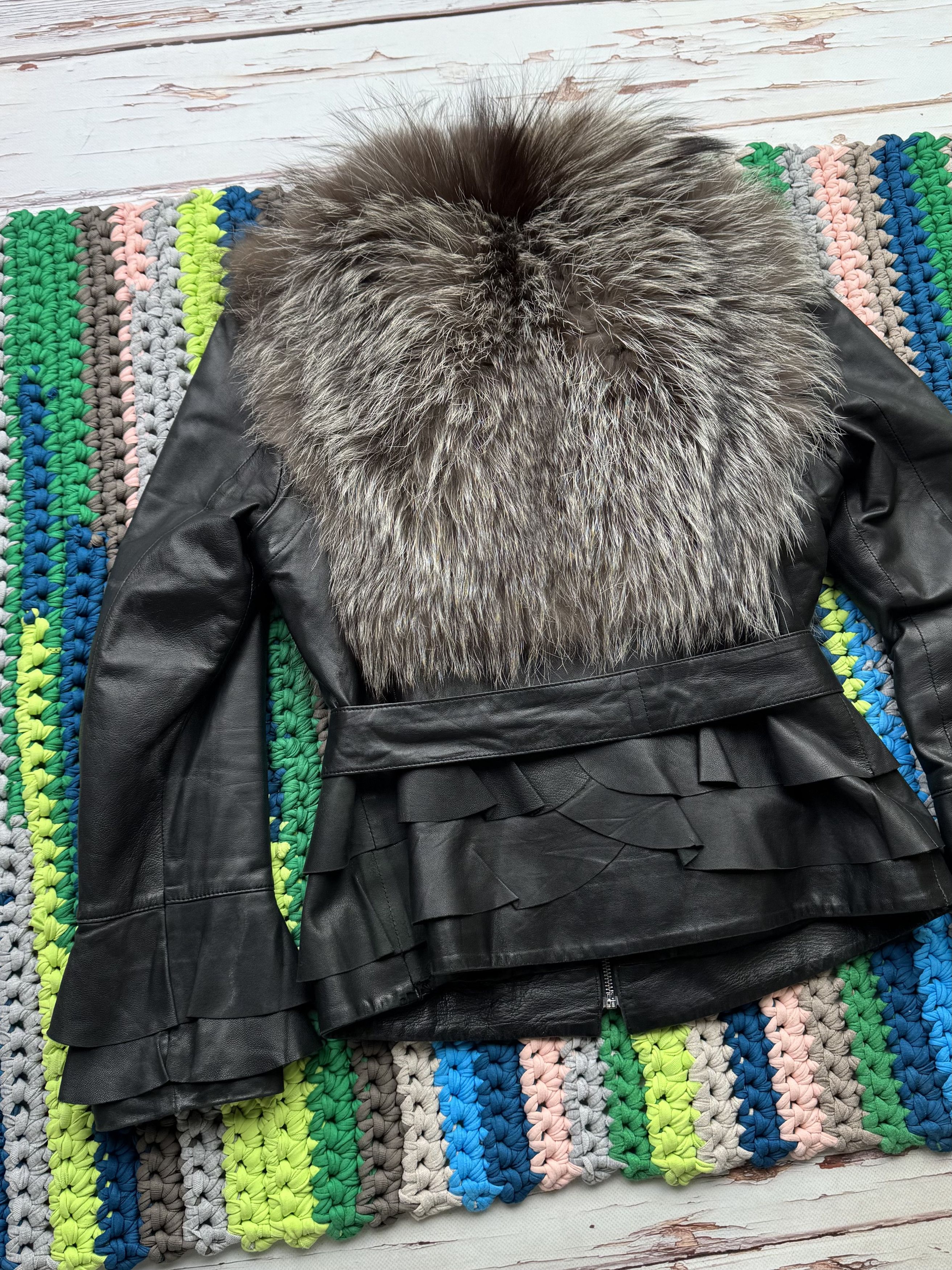 Hysteric Glamour Vintage Cropped Leather Jacket With Fur Details (V22)(D15) Size S / US 4 / IT 40 - 10 Thumbnail