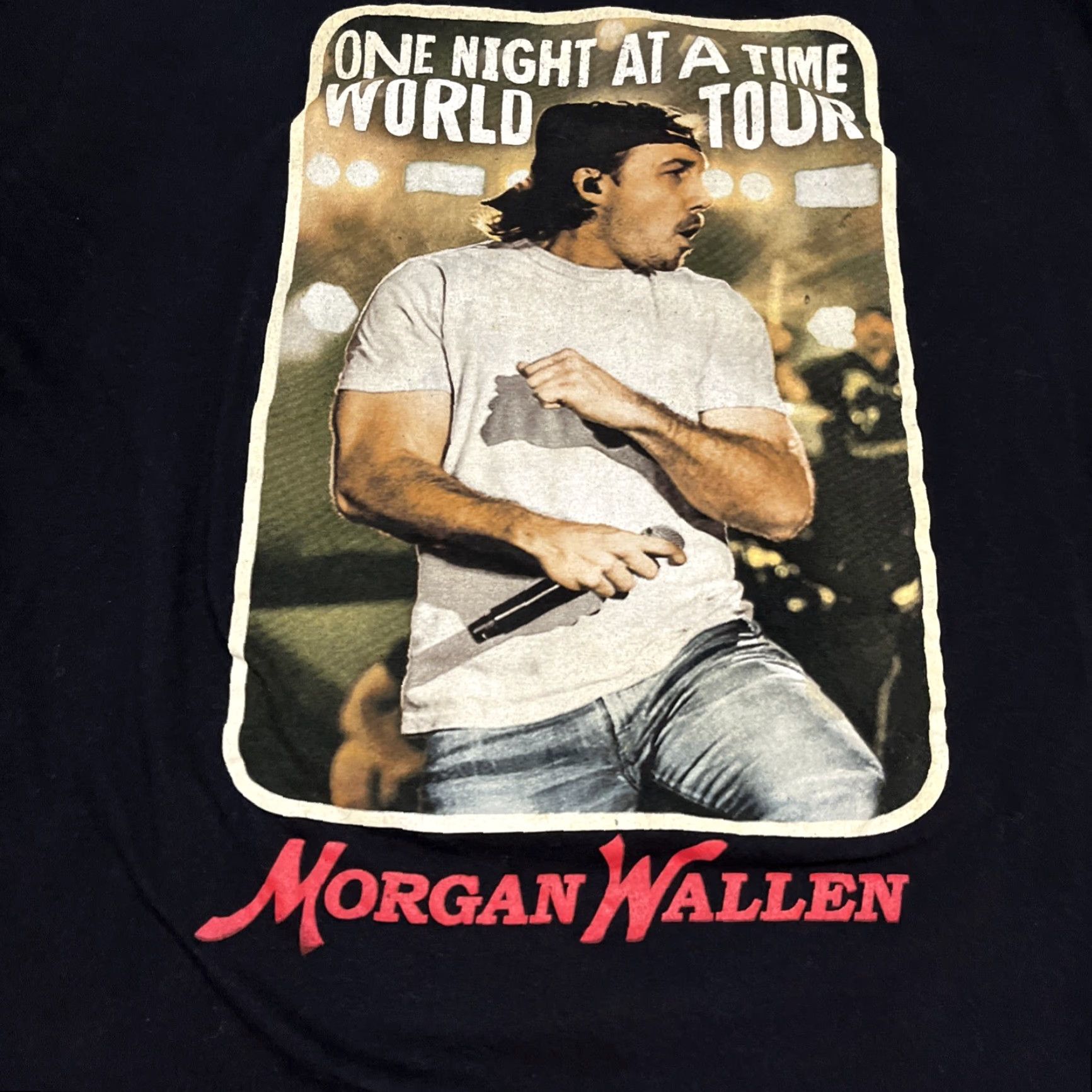 Vintage Morgan Wallen One Night At A Time 2024 Tour T-Shirt Black 2XL Short Sleeve Crew Neck Unisex Adults Size US XXL / EU 58 / 5 - 2 Thumbnail
