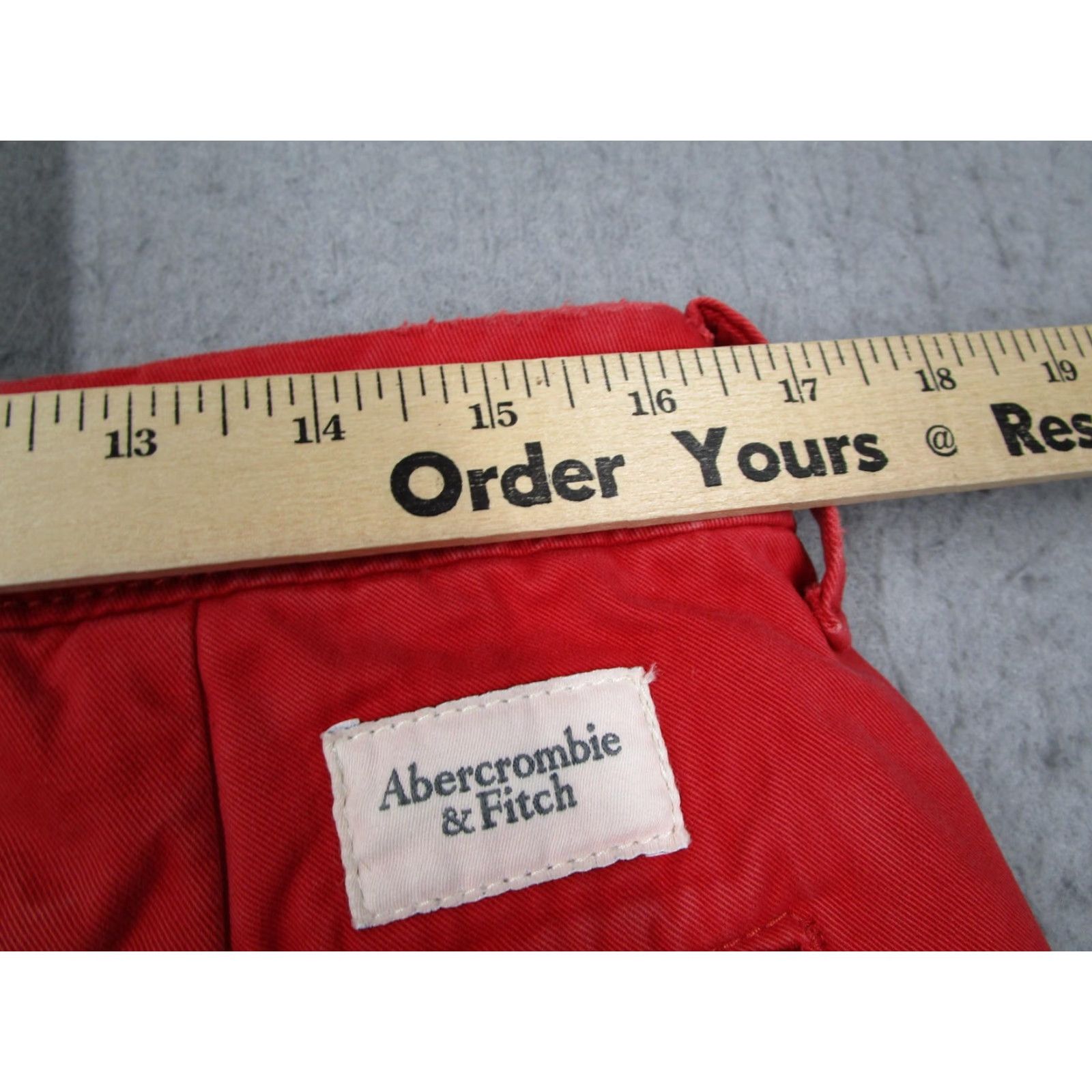 Abercrombie & Fitch Abercrombie & Fitch Pants Mens 33x32 Red Chino Button Fly Cotton Casual Y2K Retro Size US 33 - 7 Thumbnail