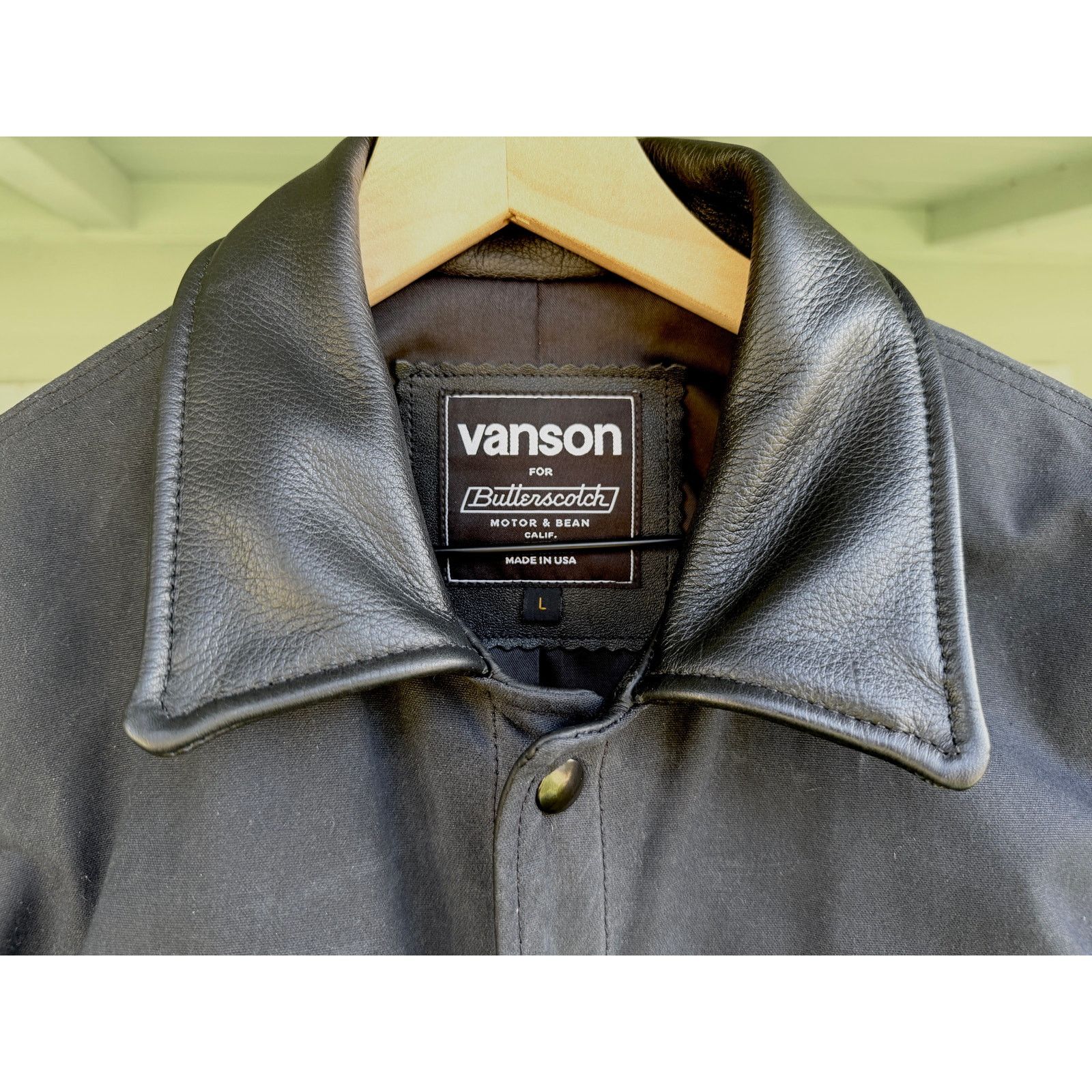 Vanson Leathers ButterScotch x Vanson Territory Jacket Black Waxed Canvas L Size US L / EU 52-54 / 3 - 4 Thumbnail