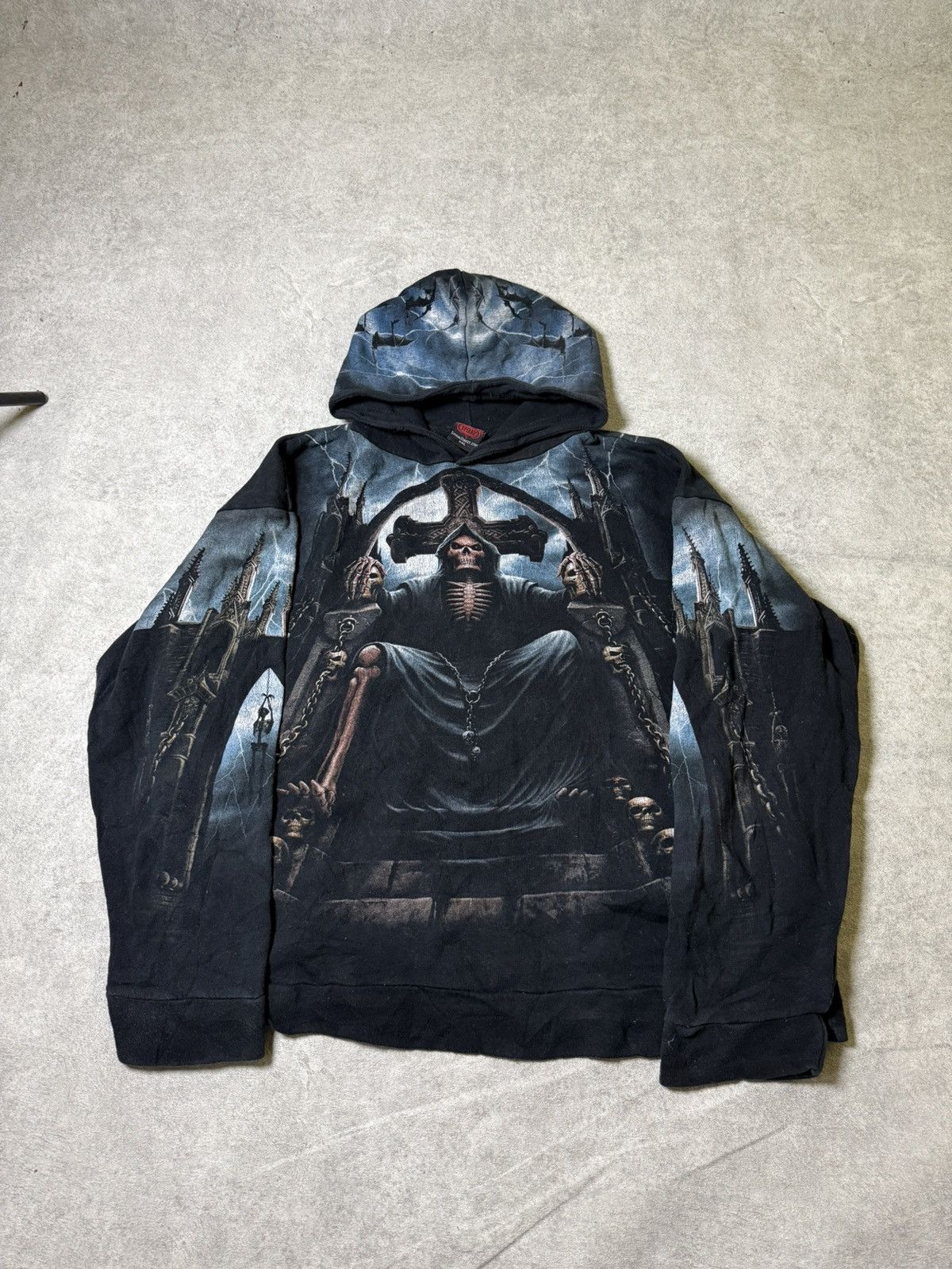 If Six Was Nine Vintage LGB IfSixWasNine Style Skull Print Spiral Hoodie Size US XL / EU 56 / 4 - 1 Thumbnail