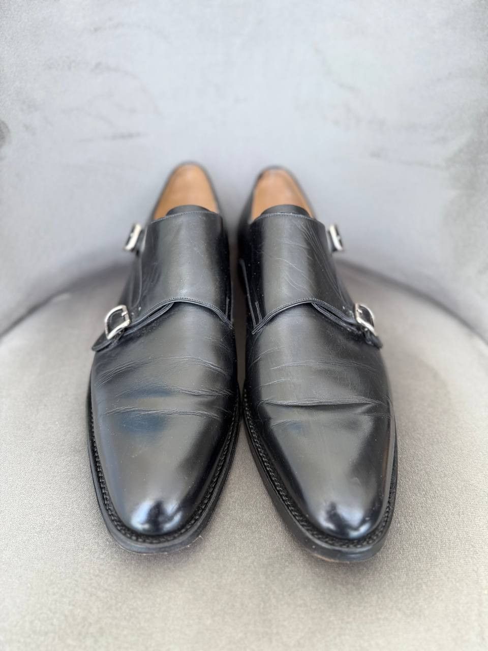 Bally Bally Scardino mens Black Leather Monks monk strap shoes Size US 11.5 / EU 44-45 - 7 Thumbnail
