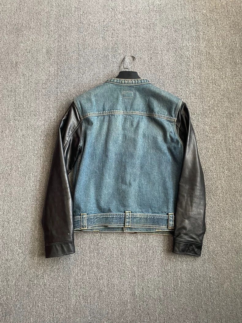Hedi Slimane Saint Laurent Denim Jacket with Leather Sleeves- Size US M / EU 48-50 / 2 - 2 Thumbnail