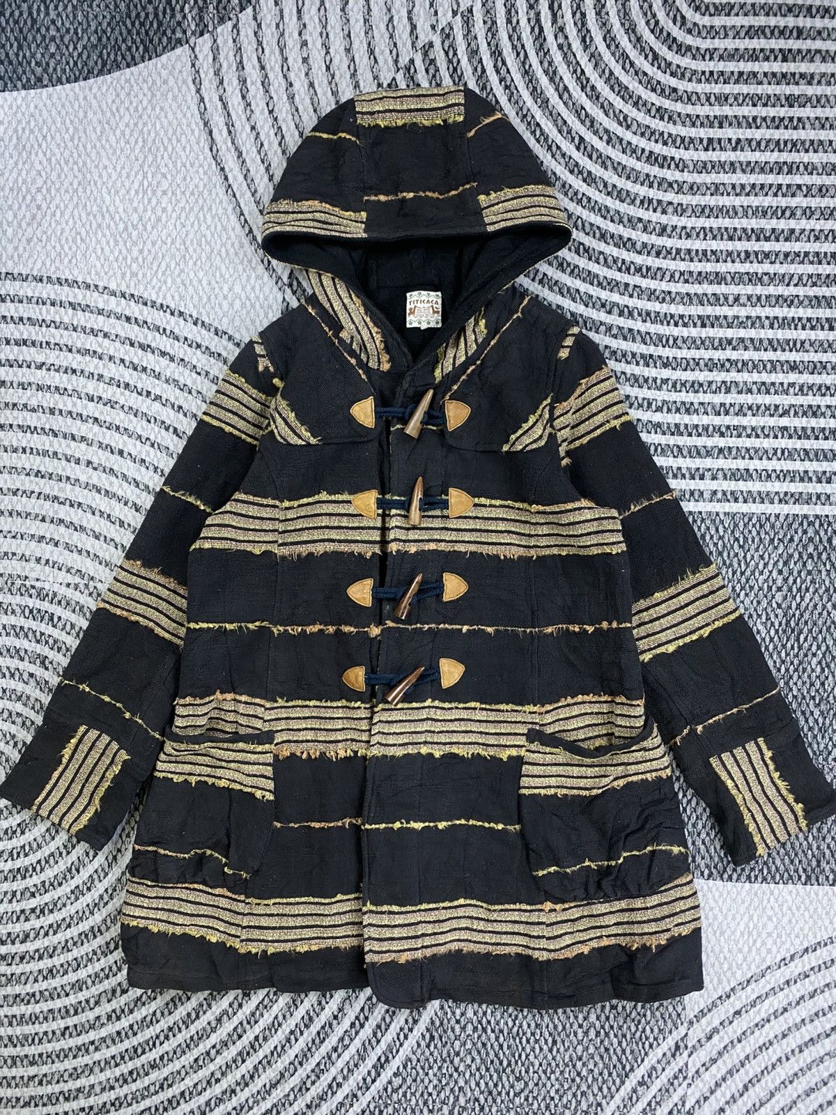 Native Vintage Titicaca Navajo Native Wool Duffle Hoodie Jacket Size US M / EU 48-50 / 2 - 5 Thumbnail