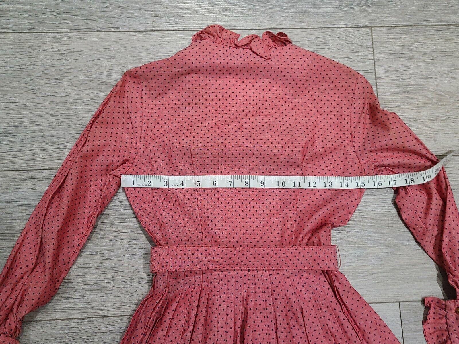 Designer Lois Ann Petite Dallas Vintage Dress Long Sleeve Polka Dot Size XS / US 0-2 / IT 36-38 - 7 Thumbnail