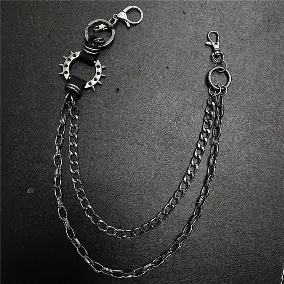 Vintage 2 Way Tracking Punk Style Cool Vintage Keychain Wallet Size ONE SIZE - 1 Thumbnail