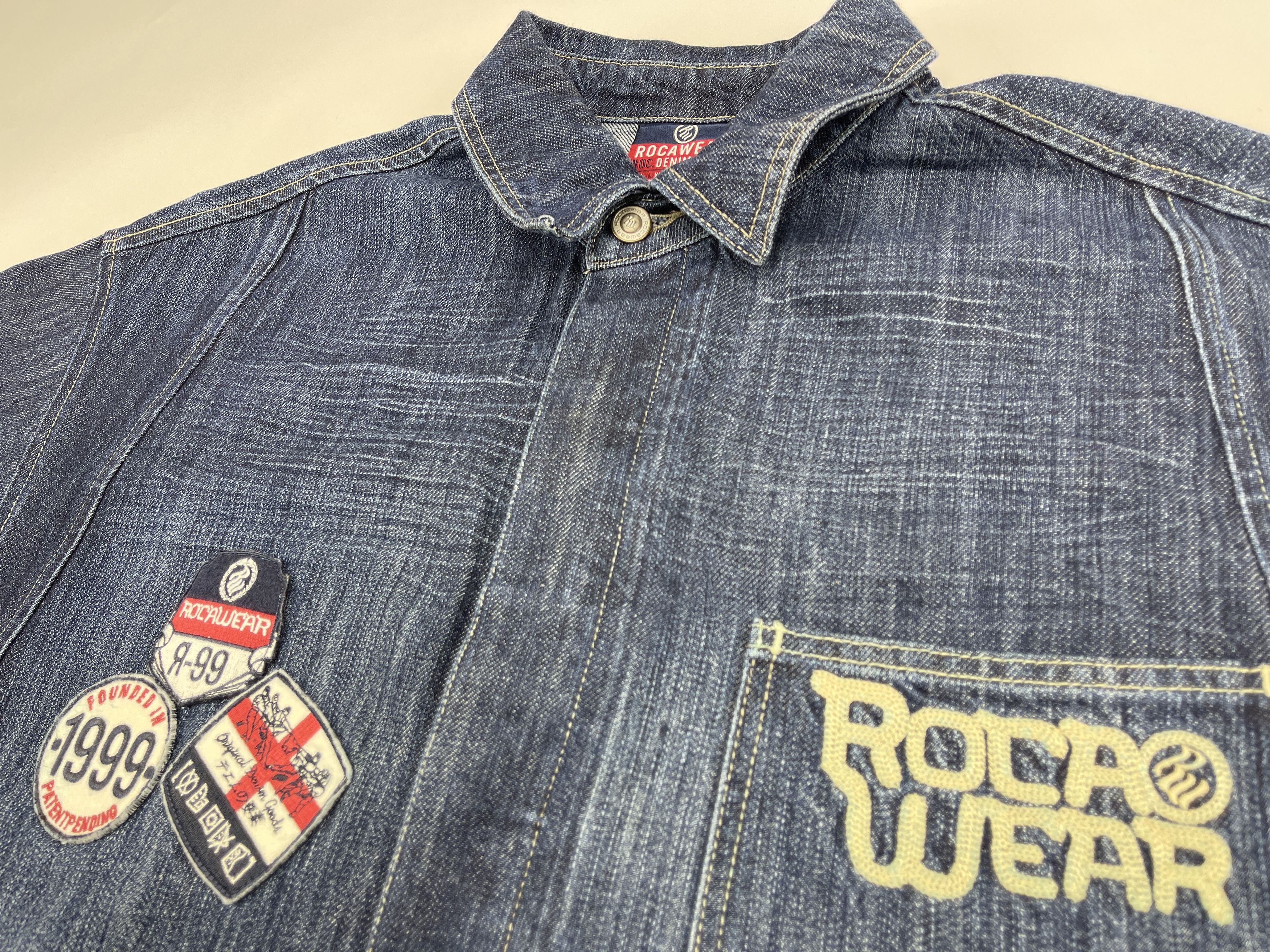 Rocawear Rocawear jacket, blue, vintage Roca Wear denim jacket, 90s L Size US L / EU 52-54 / 3 - 17 Thumbnail