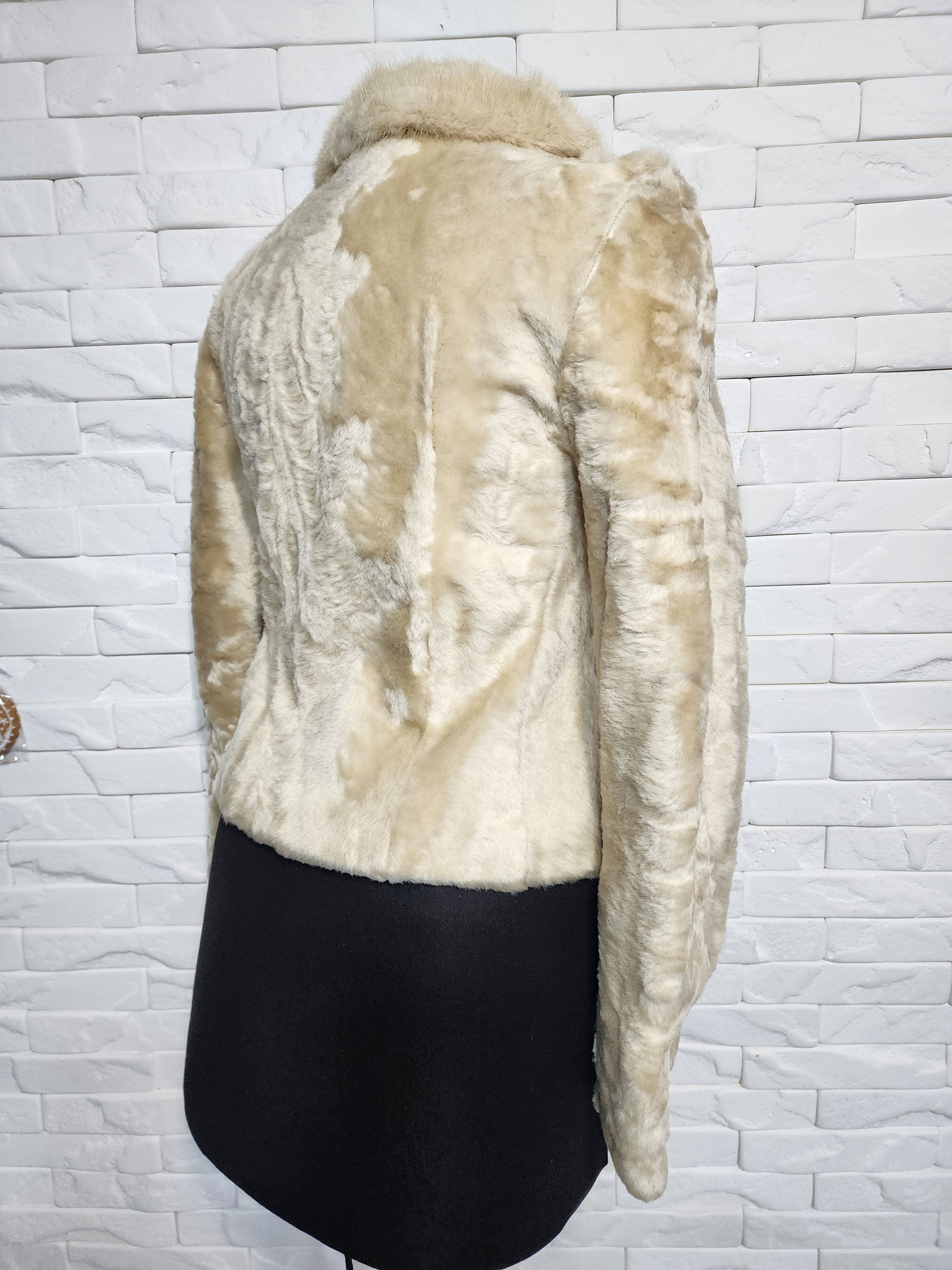 Furla Beige Fur Coat: Genuine Fur Winter Jacket. Swakara. Size S / US 4 / IT 40 - 5 Thumbnail