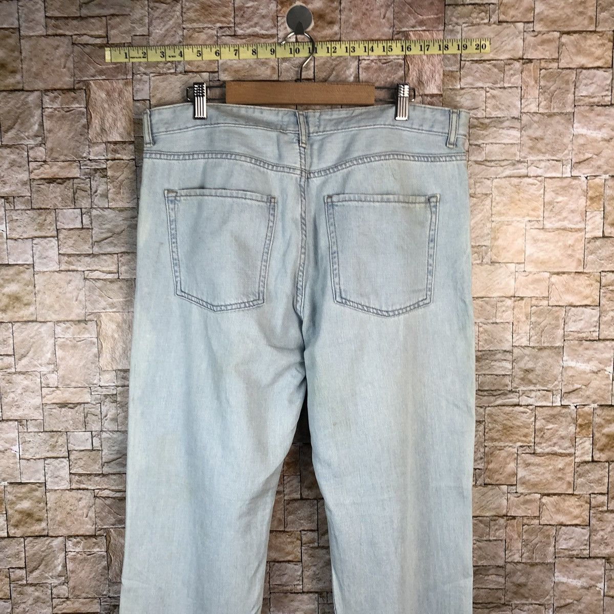 Japanese Brand Forever 21 Blue ripped Distressed Denim Pants #A1004 Size 33" - 17 Thumbnail