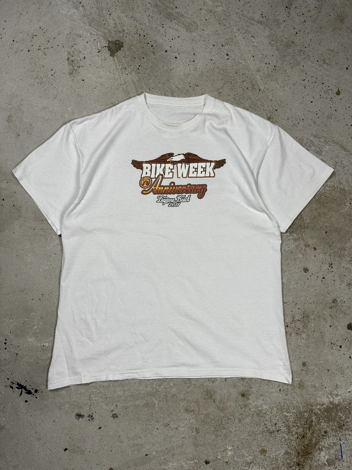 Harley Davidson Vintage Bike Week Daytona Beach Harley Moto Print T Shirt Size US XL / EU 56 / 4 - 2 Thumbnail