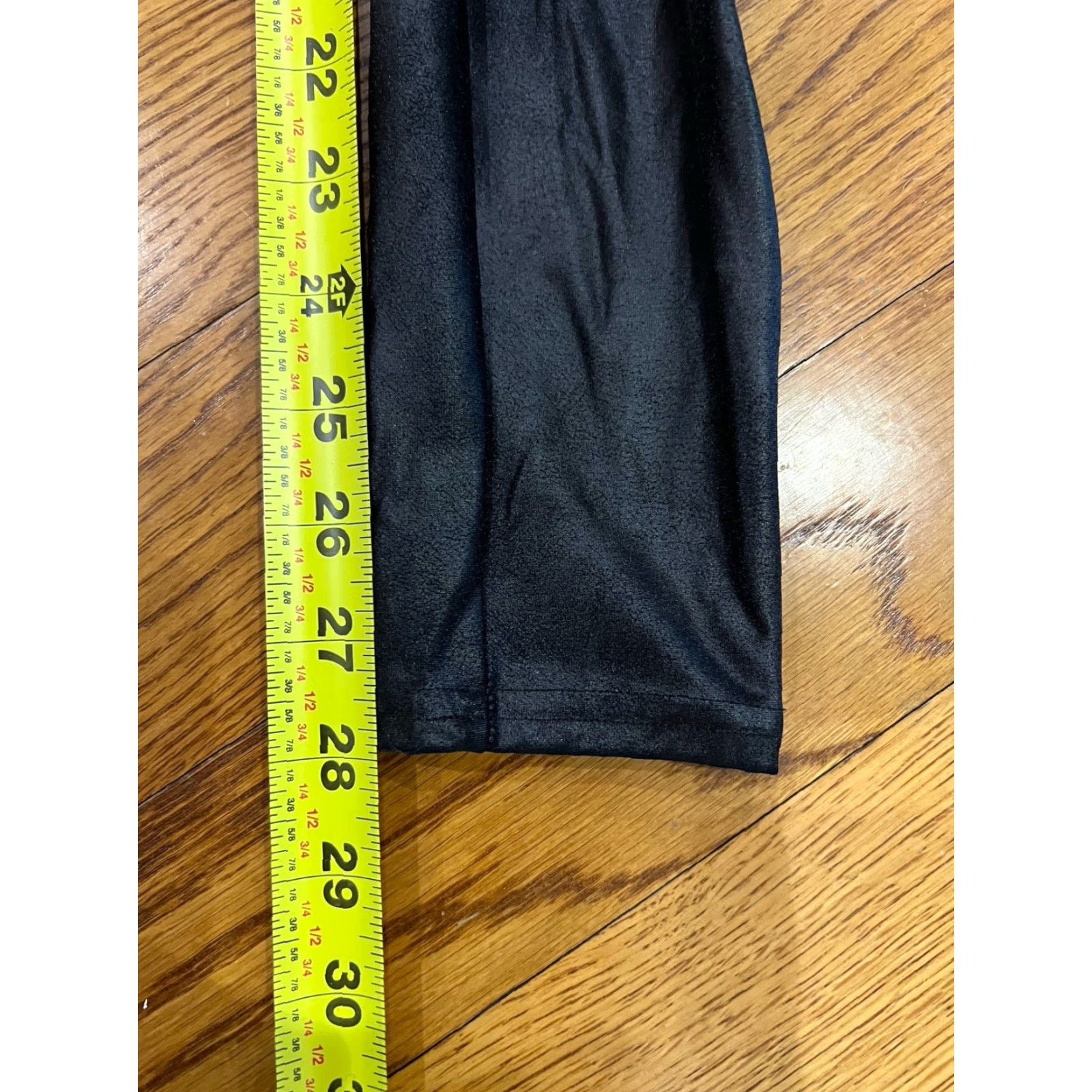 Spanx VINTAGE Spanx Leggings Womens Size Small Black Faux Leather Striped Full Length Pants Going Out Women Size 28" / US 6 / IT 42 - 6 Thumbnail