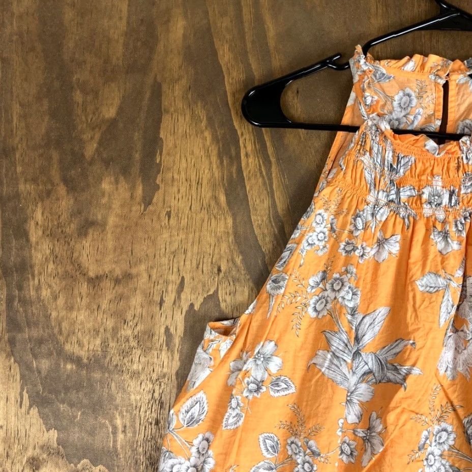 Ann Taylor Ann Taylor Blouse Womens Halter Sleeveless Marigold Tropical Floral Toile XL Size XL / US 12-14 / IT 48-50 - 4 Thumbnail