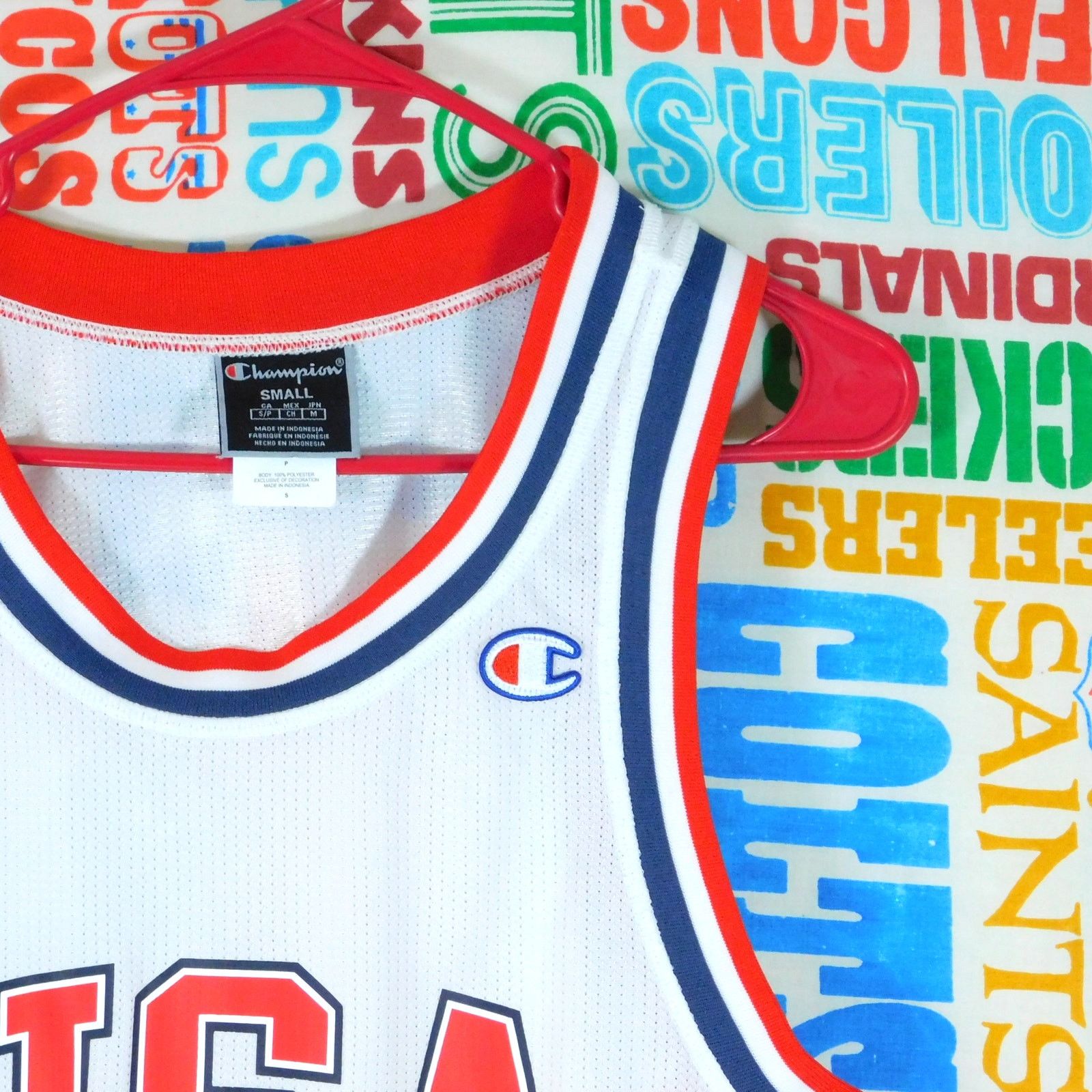 Champion Champion USA Basketball Jersey Size S White Mesh Red Blue Size US S / EU 44-46 / 1 - 3 Thumbnail