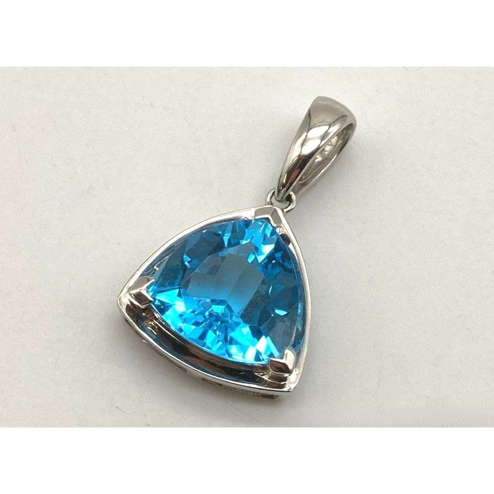 Designer Effy BH 14k White Gold Trillion Cut Blue Topaz Pendant Size ONE SIZE - 7 Thumbnail