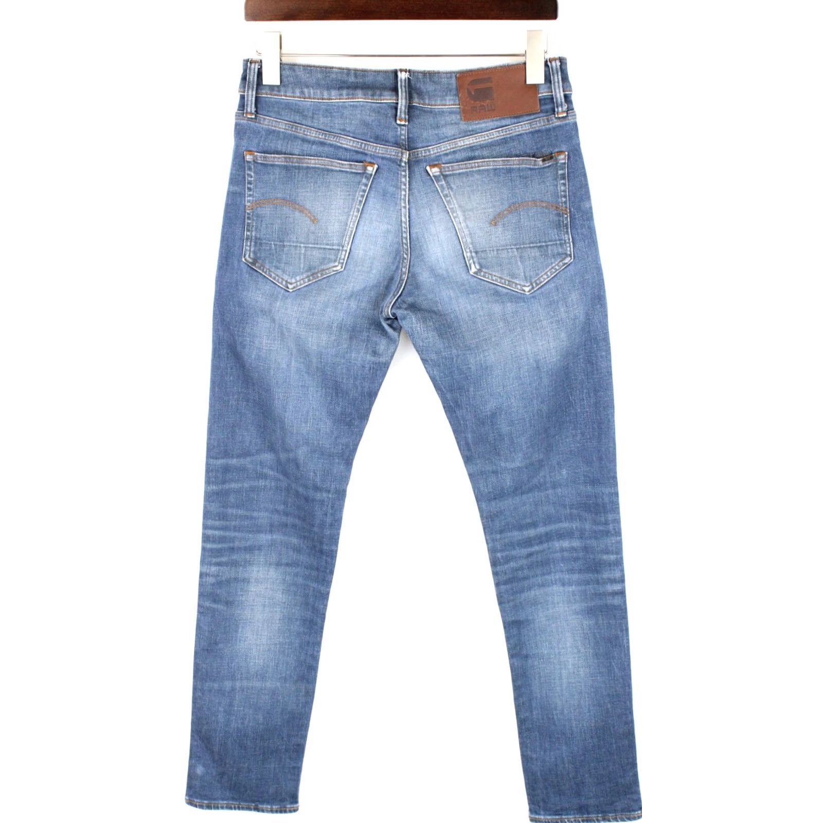 Vintage G-Star Raw 3301 Slim Jeans Men's W28/L32 Stretchy Faded Whiskers Button Fly Blue Denim Casual Mens Size US 28 / EU 44 - 2 Thumbnail