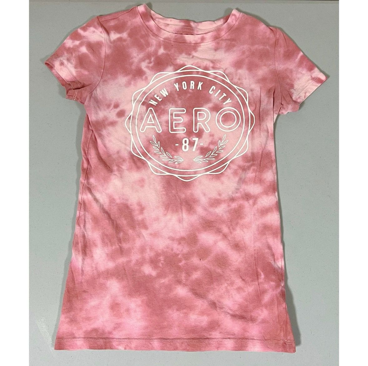 Aeropostale Aeropostale Pink Tie Dye ‘NYC’ Baby Tee T-Shirt Top Size XS💗 Size XS / US 0-2 / IT 36-38 - 1 Thumbnail