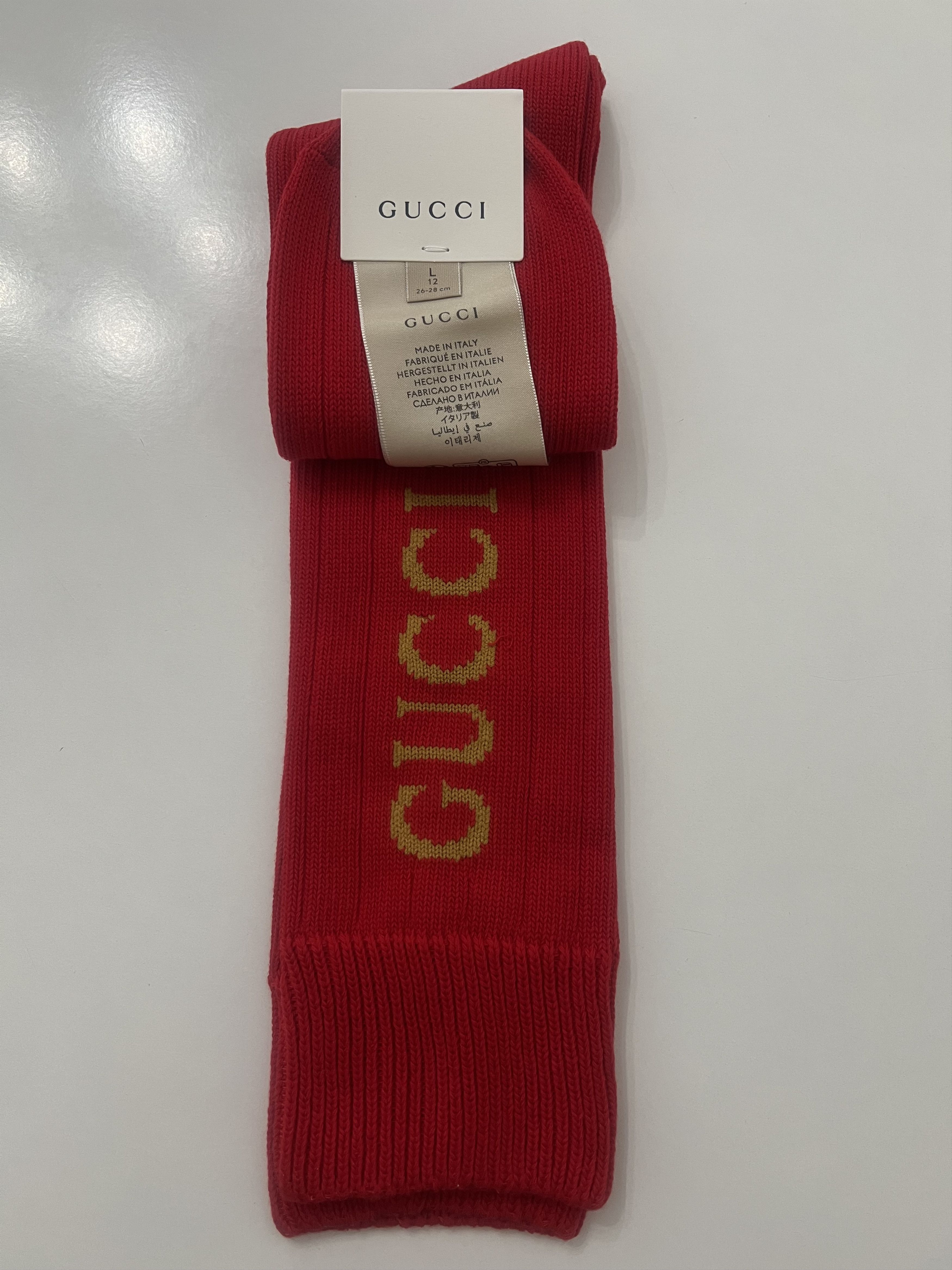 Gucci GUCCI - INTARSIA LOGO PRINT SOCKS, RED, SIZE L Size ONE SIZE - 4 Thumbnail