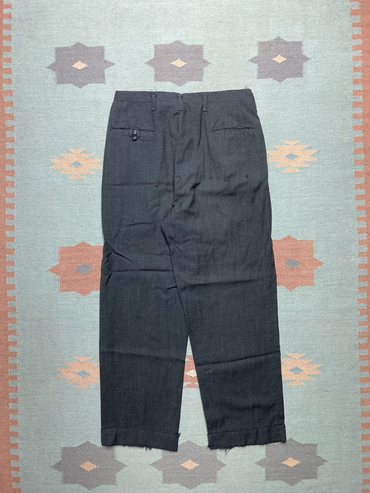 Vintage 1950s drop loop pants rayon wool? fleck rockabilly 30x28 Size US 30 / EU 46 - 2 Thumbnail