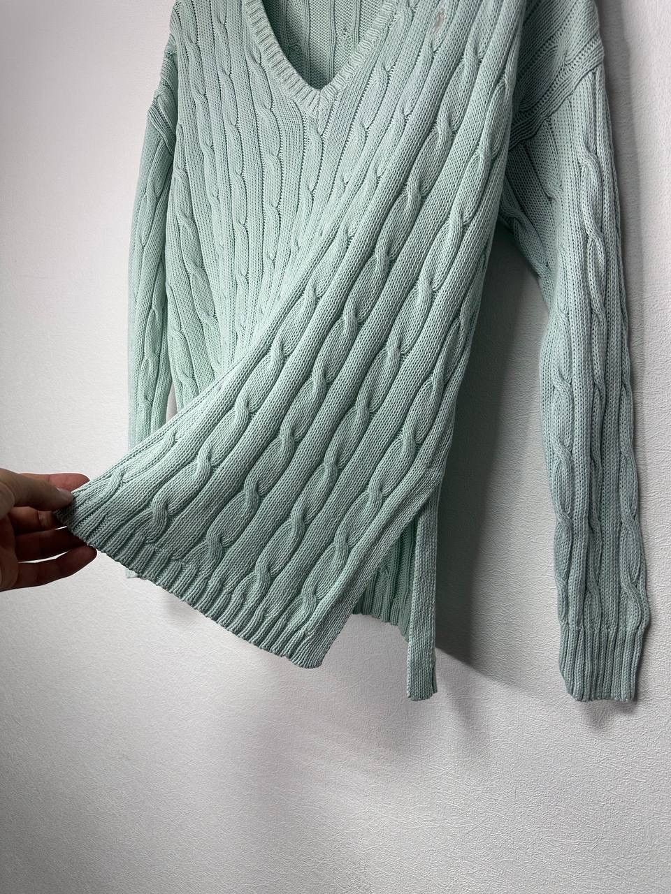 Polo Ralph Lauren Polo Ralph Lauren Cable Knit Sweater Mint Pima Cotton S Y2K Size S / US 4 / IT 40 - 4 Thumbnail
