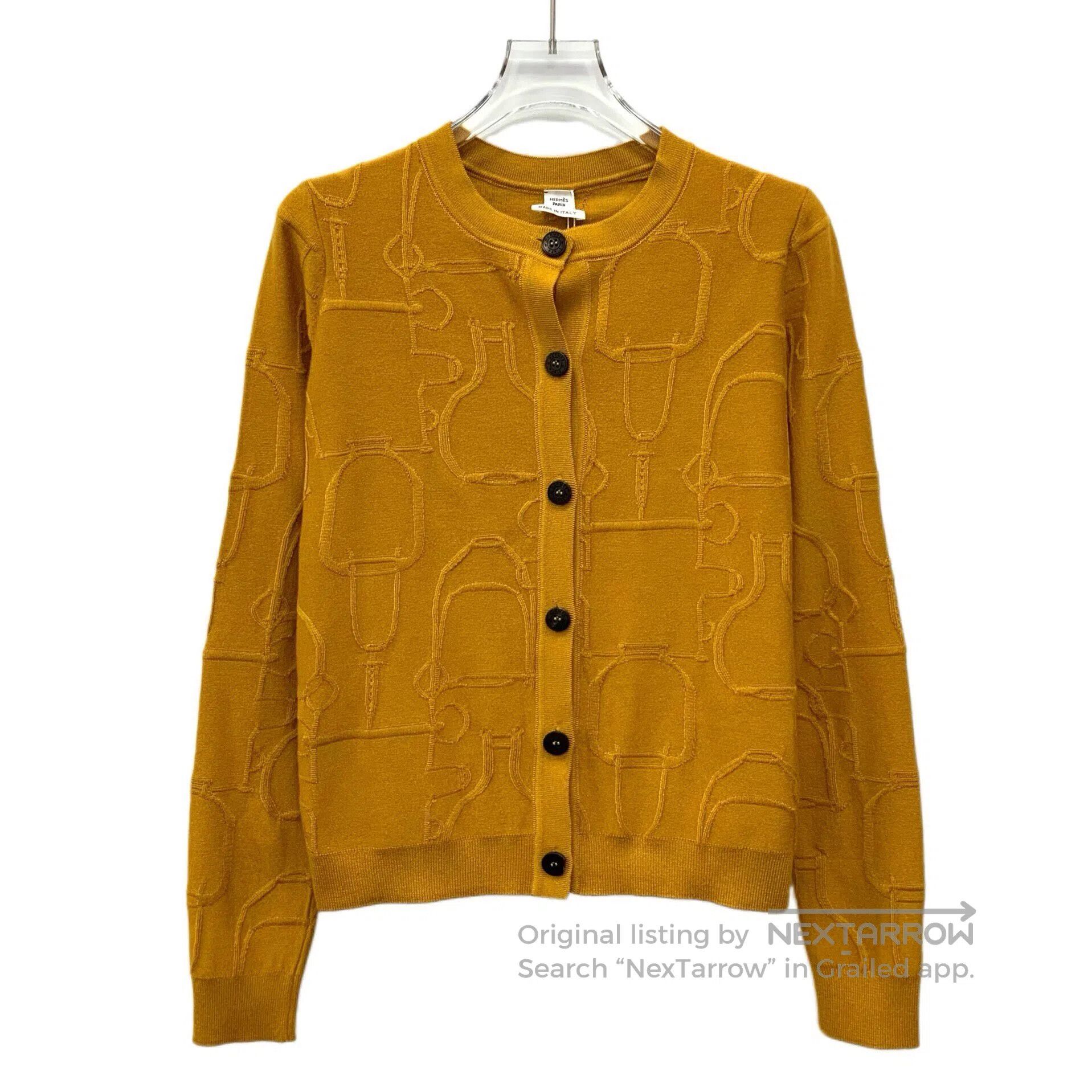 Hermes Hermes Orange stirrup buckle jacquard cashmere round neck Size XS / US 0-2 / IT 36-38 - 1 Thumbnail