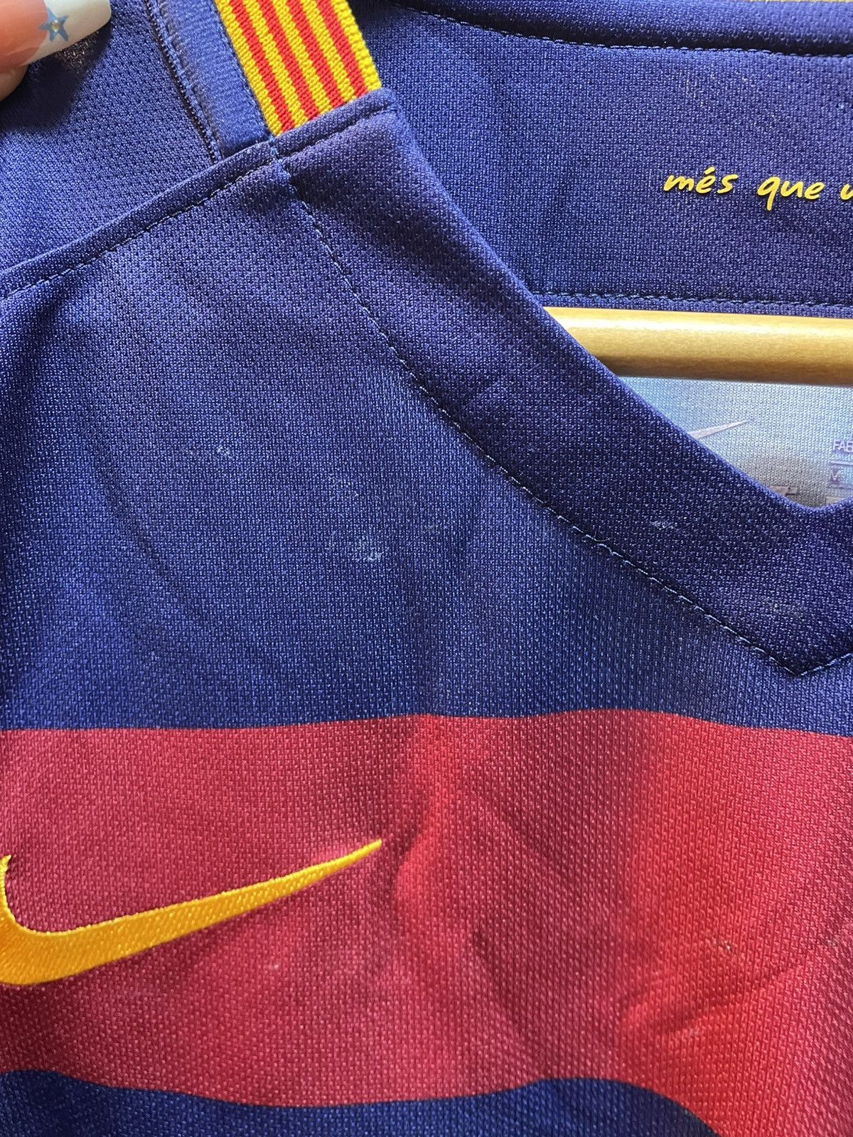 Nike 2015-2016 Fc Barcelona Lone Sleeves Home Kit MESSI 10 Size US M / EU 48-50 / 2 - 13 Thumbnail