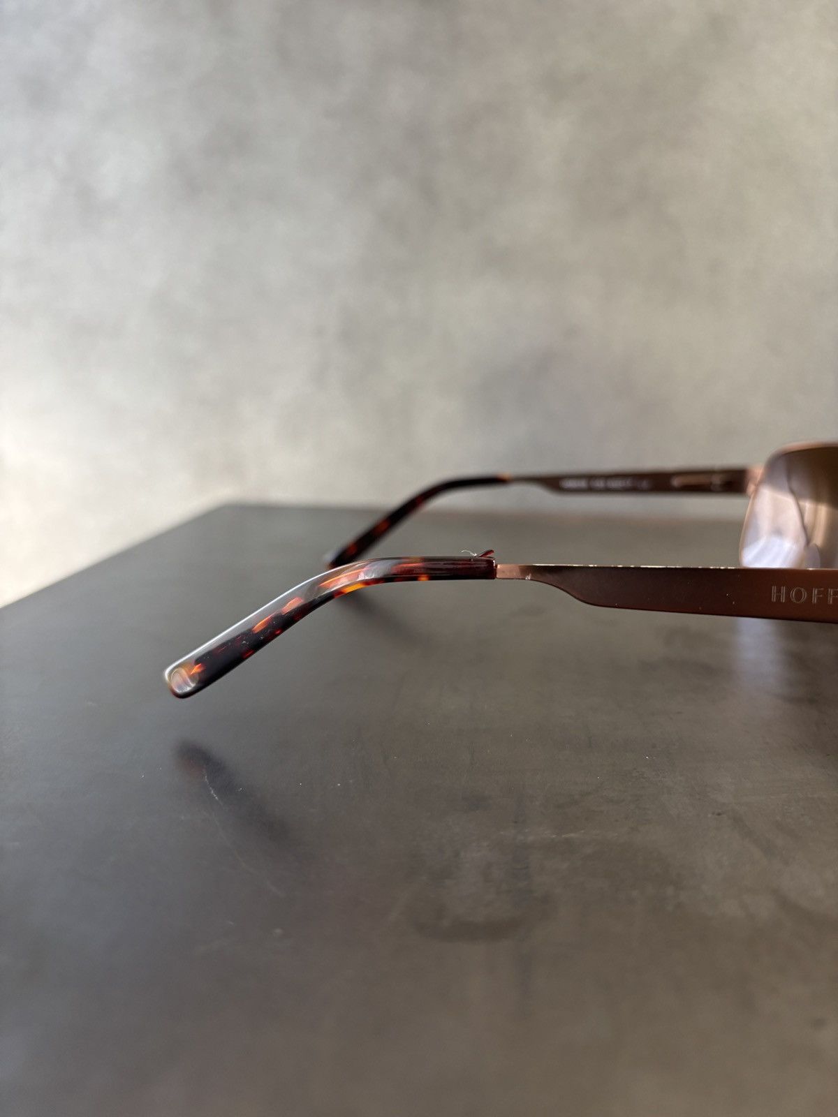 Designer Hoffman Sunglasses Aviators Bronze Metal Wrap Shield 90s Size ONE SIZE - 16 Thumbnail