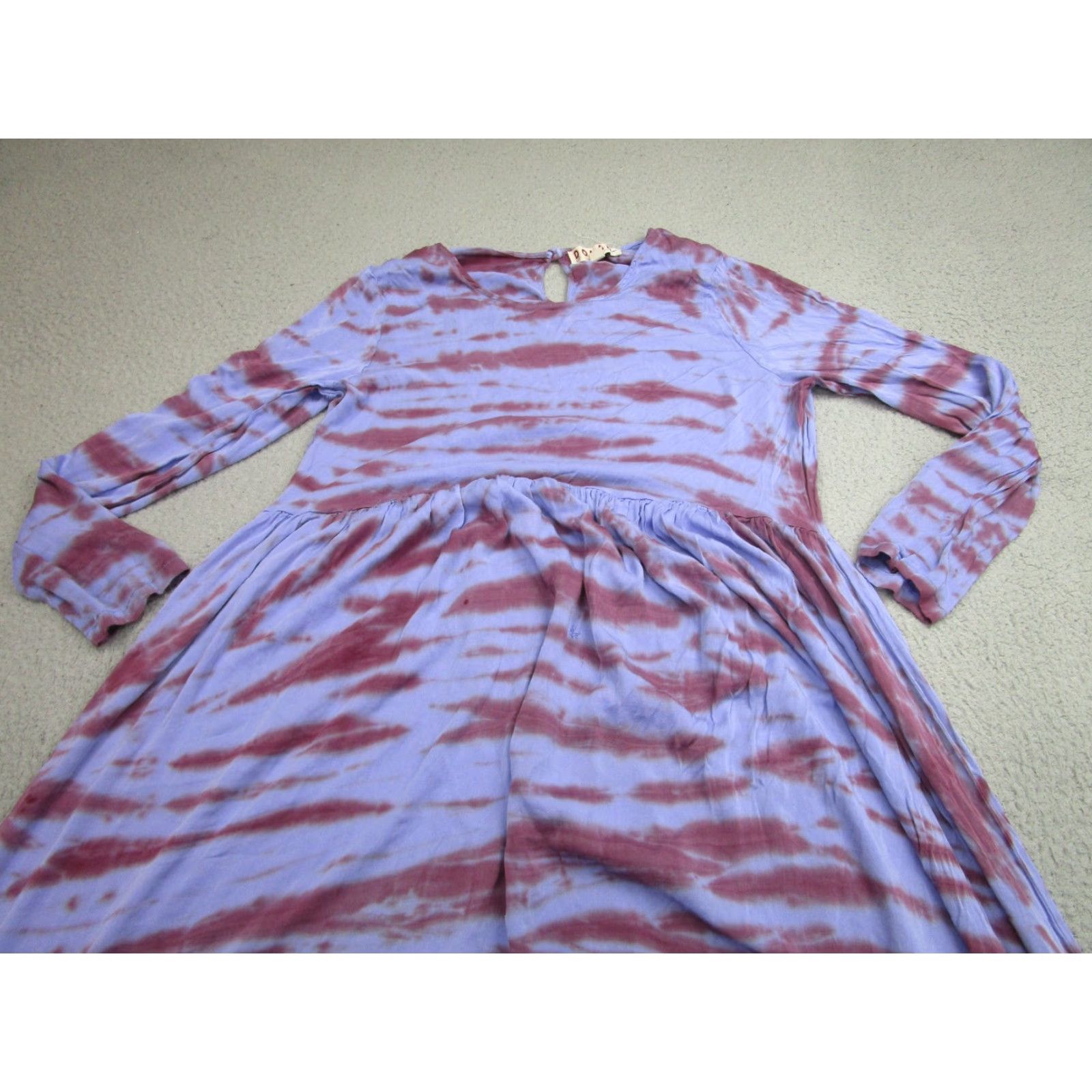 Vintage VINTAGE Dolan Left Coast Dress Womens Large Purple Tie Dye Long Sleeve Maxi Casual Size L / US 10 / IT 46 - 2 Thumbnail