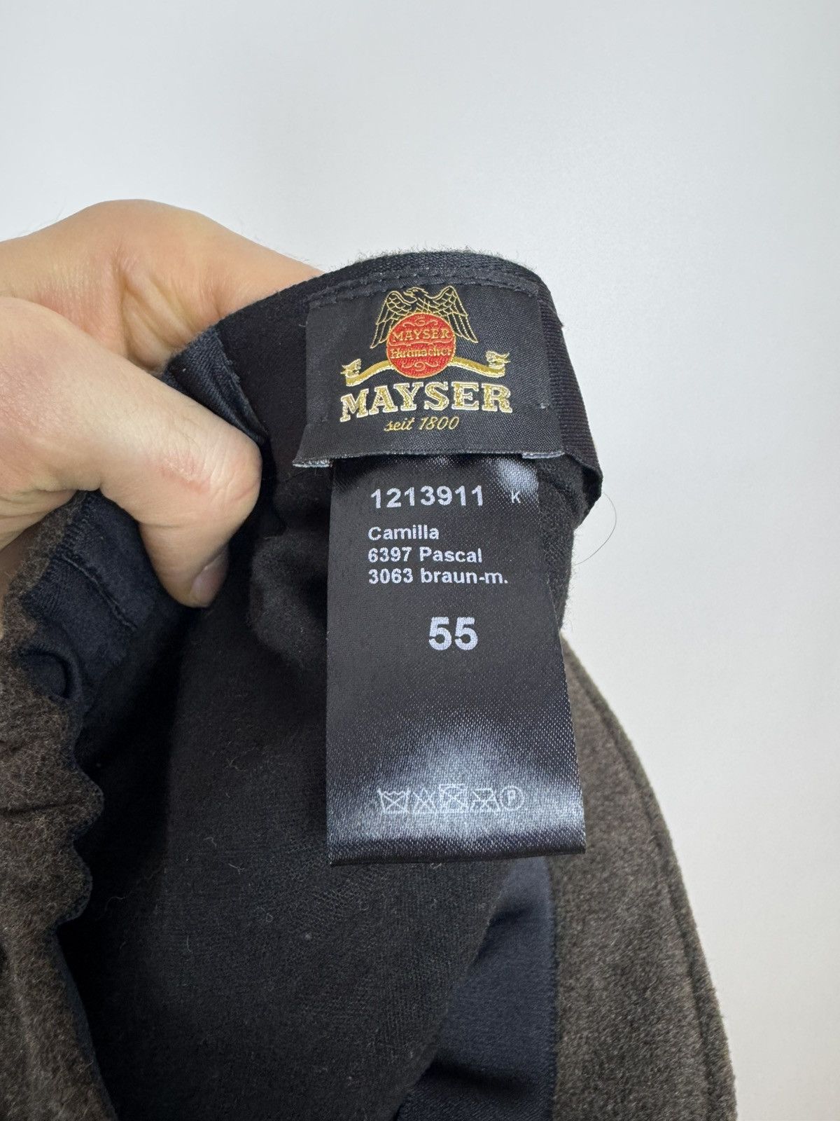 Designer × Handmade MAYSER Bakerboy Hat Brown Wool British Peaky Blinders Cap 55 Size ONE SIZE - 8 Thumbnail