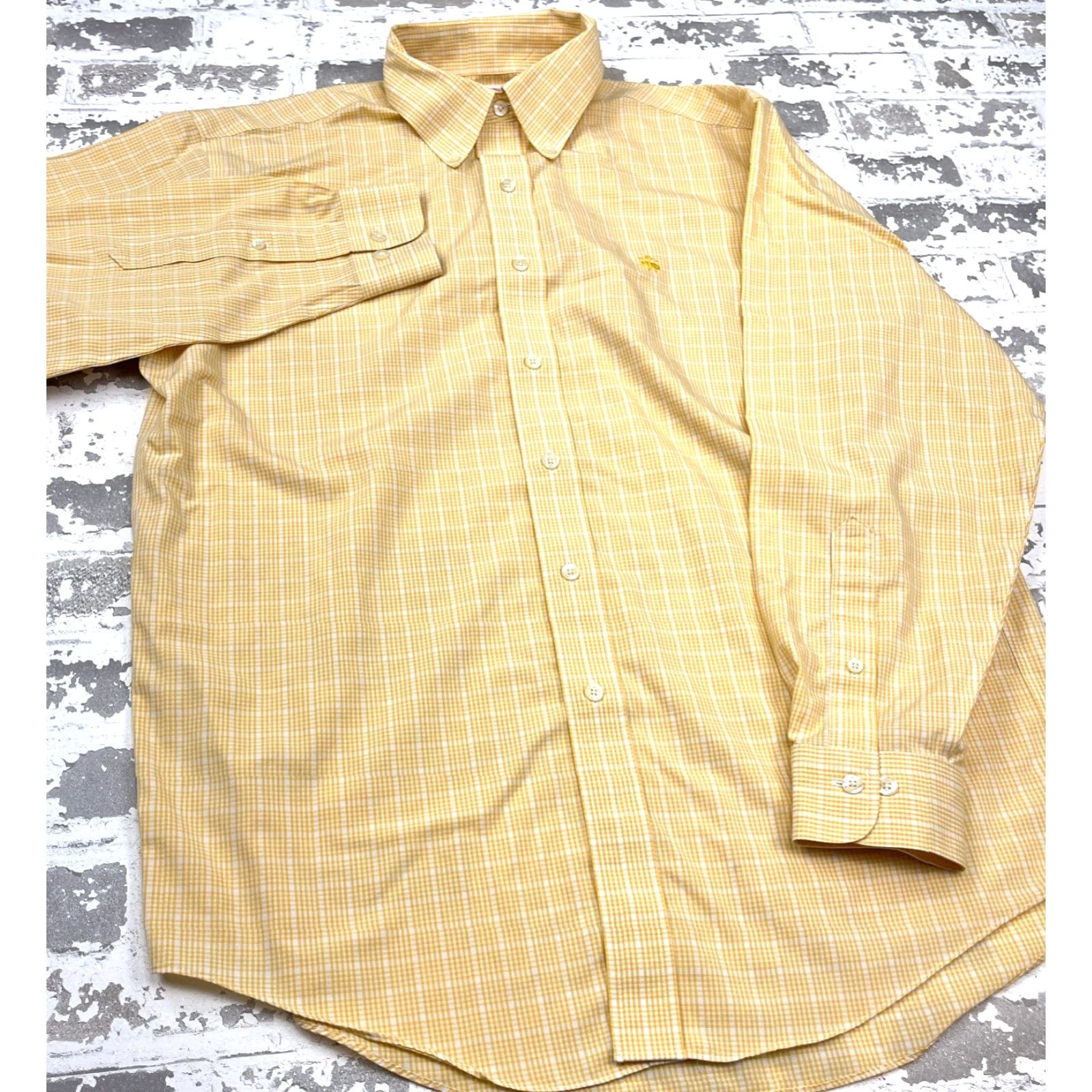 Brooks Brothers VINTAGE Brooks Brothers Shirt Men Medium Yellow Plaid Button-Up Dress Casual Modern Size 40R - 5 Thumbnail
