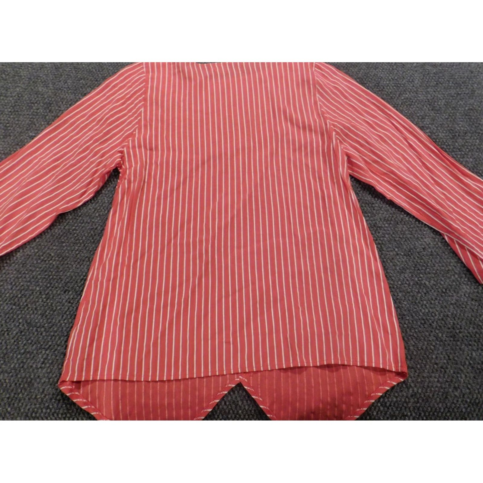 Vintage Misslook Womens Blouse Regular Red Striped Knit Cotton Crew Neck Long Sleeve Pullover Buttons Casual Classic 90s Style M Size M / US 6-8 / IT 42-44 - 7 Thumbnail