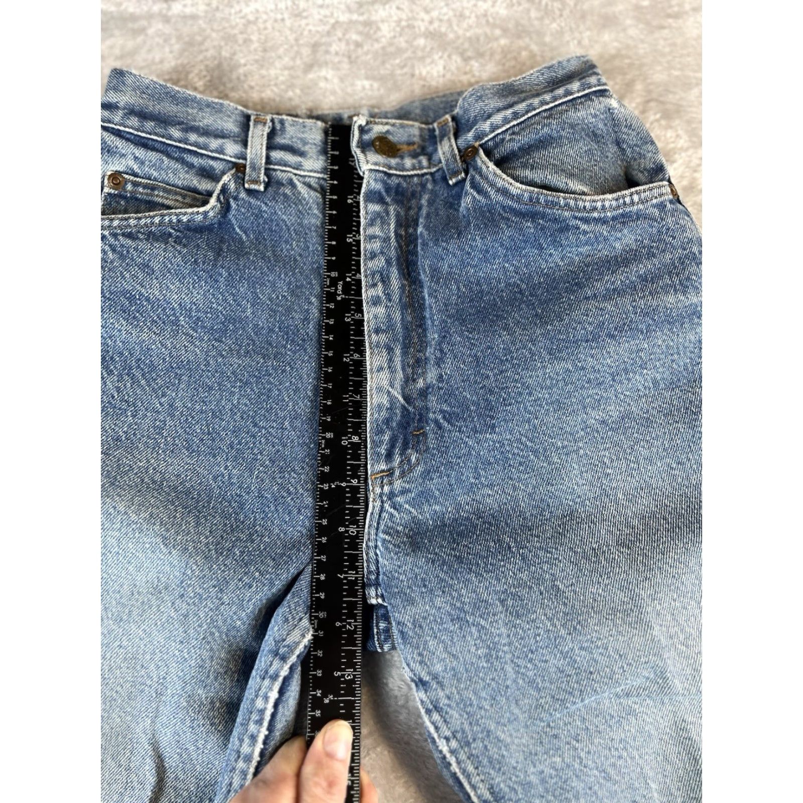 Lee VINTAGE Lee Jeans Womens Regular Size 14 14? 32 in Inseam Blue Denim Distressed Comfort Straight Read Size 28" / US 6 / IT 42 - 6 Thumbnail