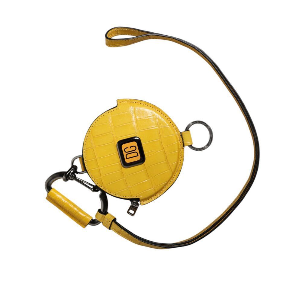 Dolce & Gabbana Dolce & Gabbana Yellow Round Leather DG Logo Coin Purse Lany Size ONE SIZE - 1 Thumbnail