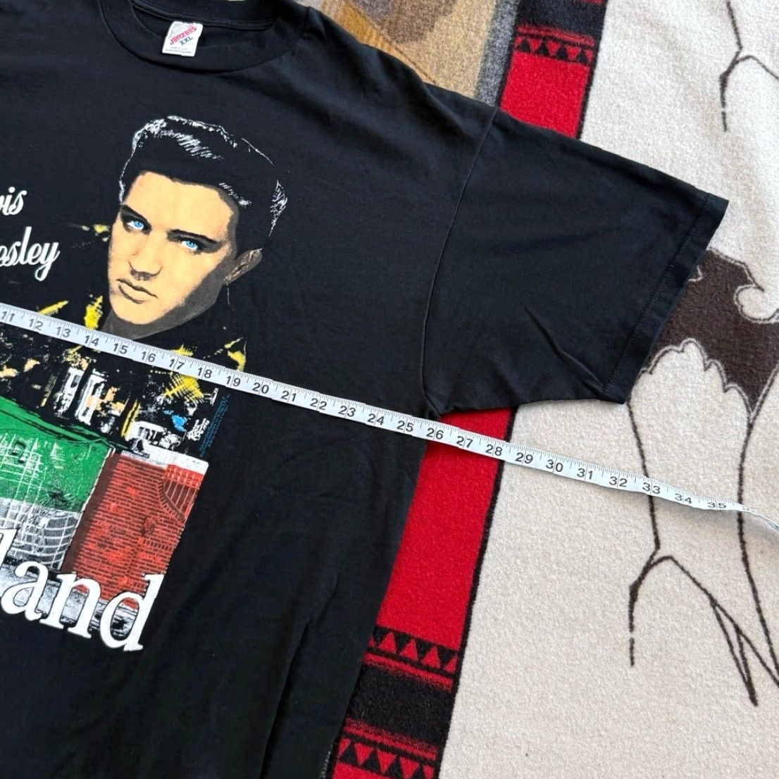 Jerzees VINTAGE 90s Elvis Presley Graceland T-Shirt Jerzees 2XL Black Men Short Sleeve Music Shirt Size US XXL / EU 58 / 5 - 5 Thumbnail