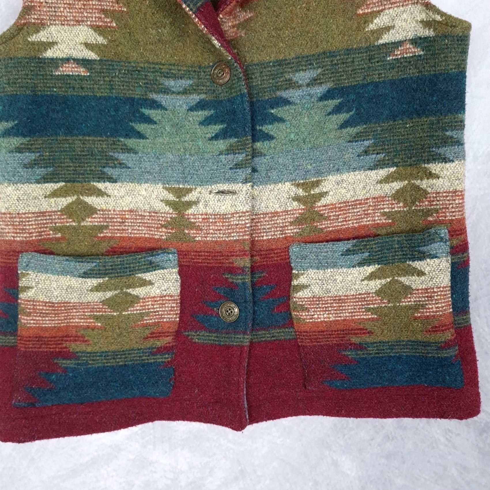 Vintage VINTAGE IVY Sweater Vest Womens Small Aztec Southwestern Boho Wool Blend Button Up Size S / US 4 / IT 40 - 6 Thumbnail