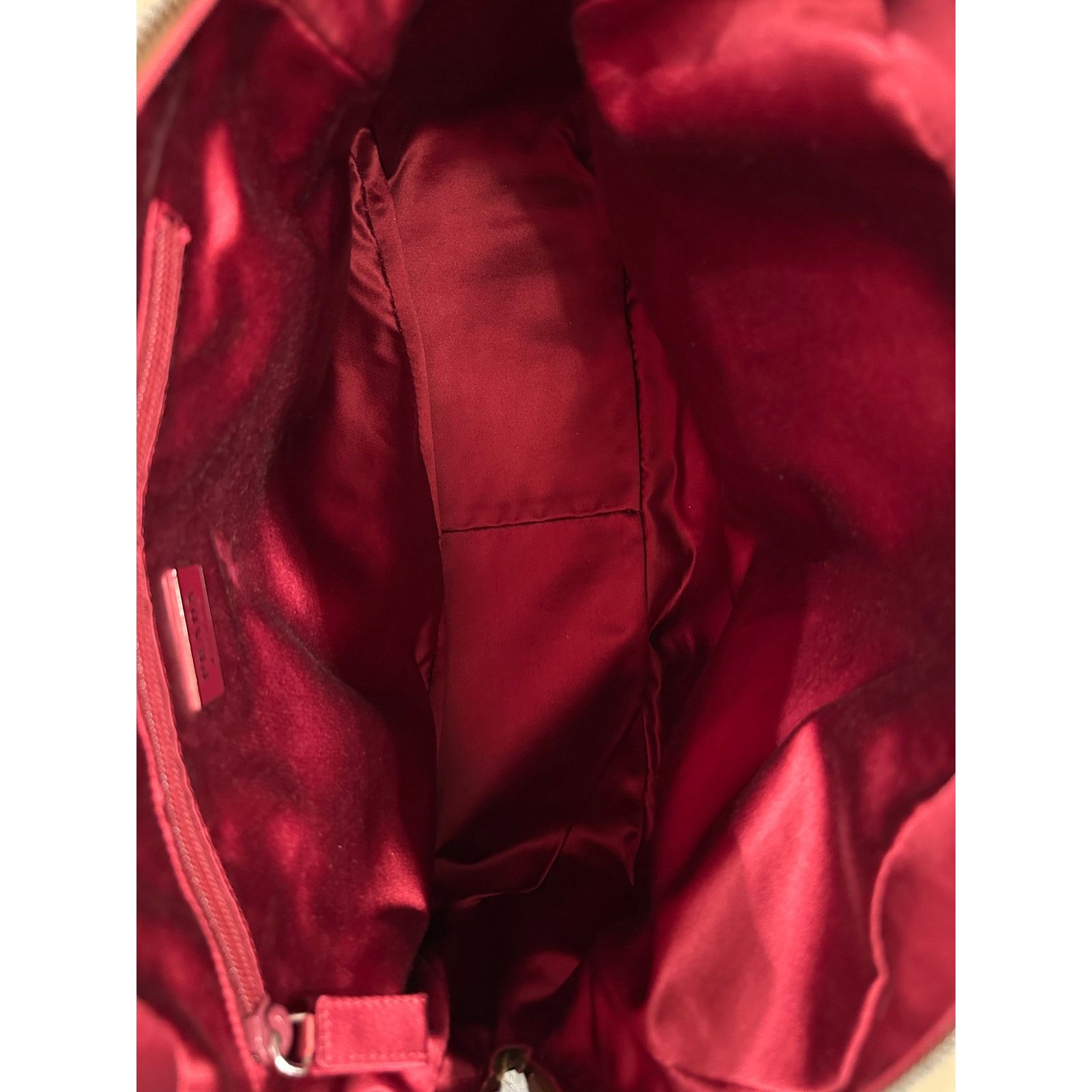 Prada 2000s Prada jacquard bowler bag with red leather trim Size ONE SIZE - 6 Thumbnail