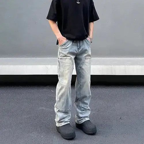 Vintage Street cargo loose washed jeans trousers 90’s y2k Size US 34 / EU 50 - 3 Thumbnail
