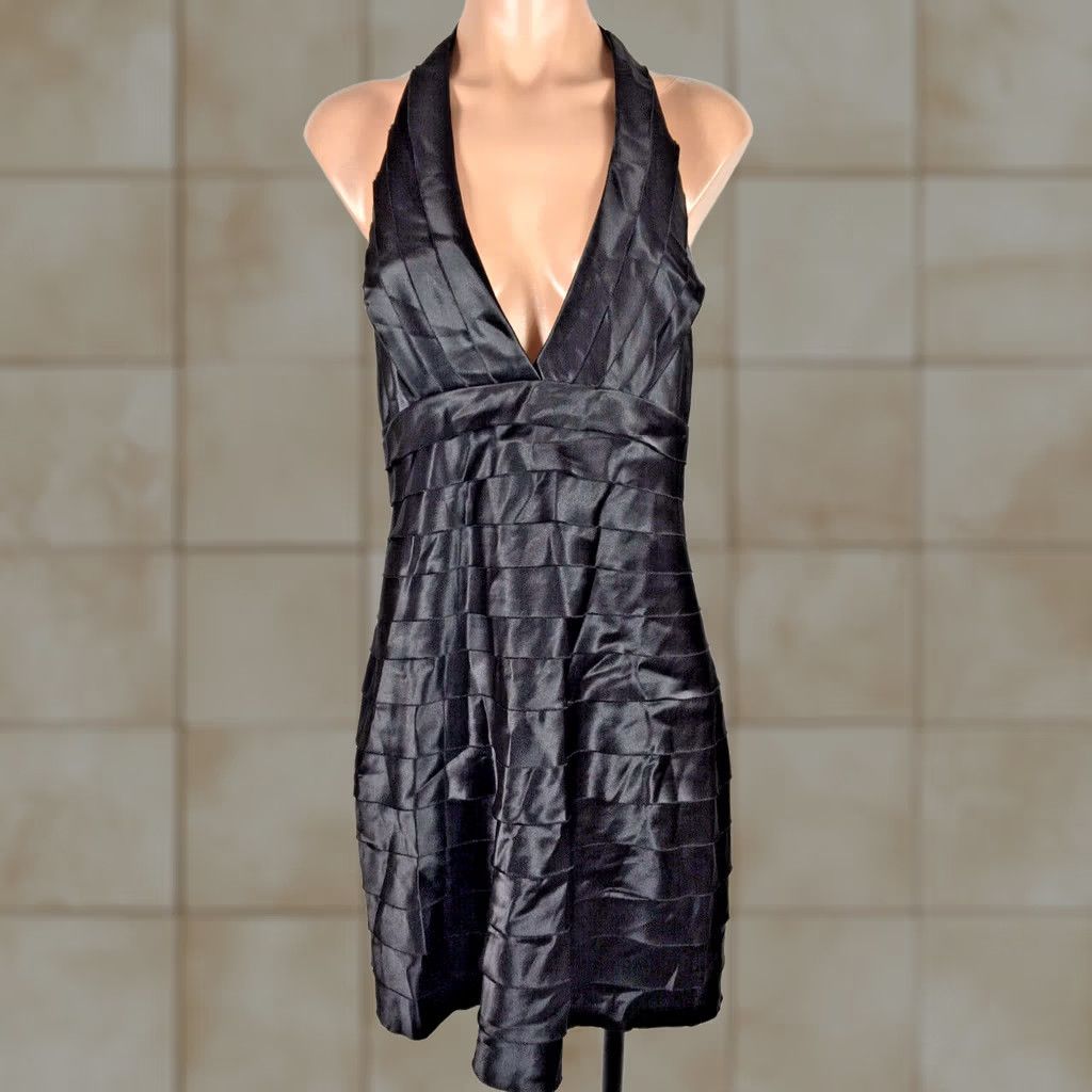 Bcbgmaxazria VTG 90s y2k Strapless Halter Dress Black Lace Tiered Ruffles Sz 12 NWT BCBGMAXAZRIA Womens Size XL / US 12-14 / IT 48-50 - 1 Thumbnail
