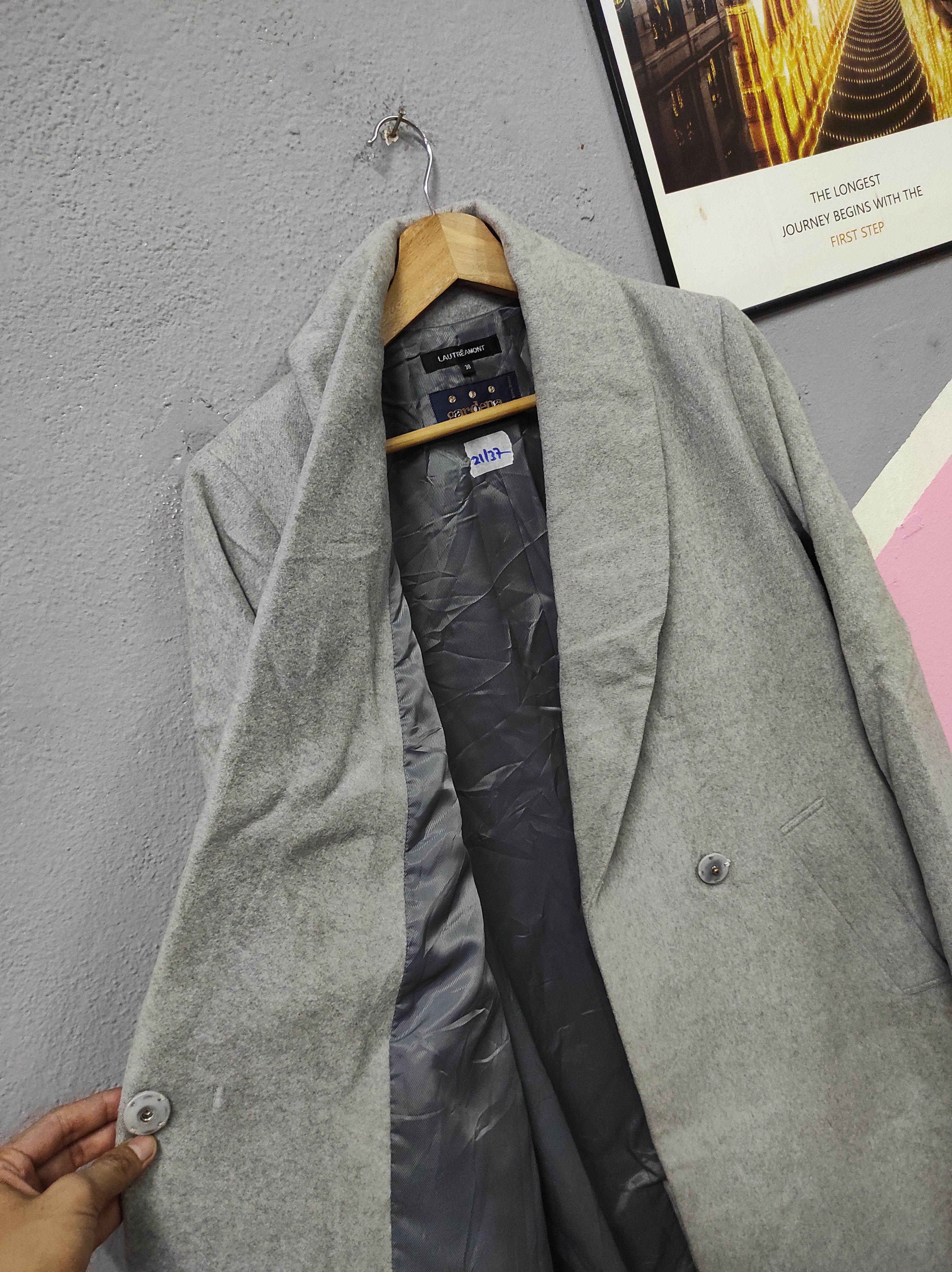 Other LAUTREAMONT ITALY DESIGNER COAT OVERCOAT LONG JACKET Size M / US 6-8 / IT 42-44 - 3 Thumbnail