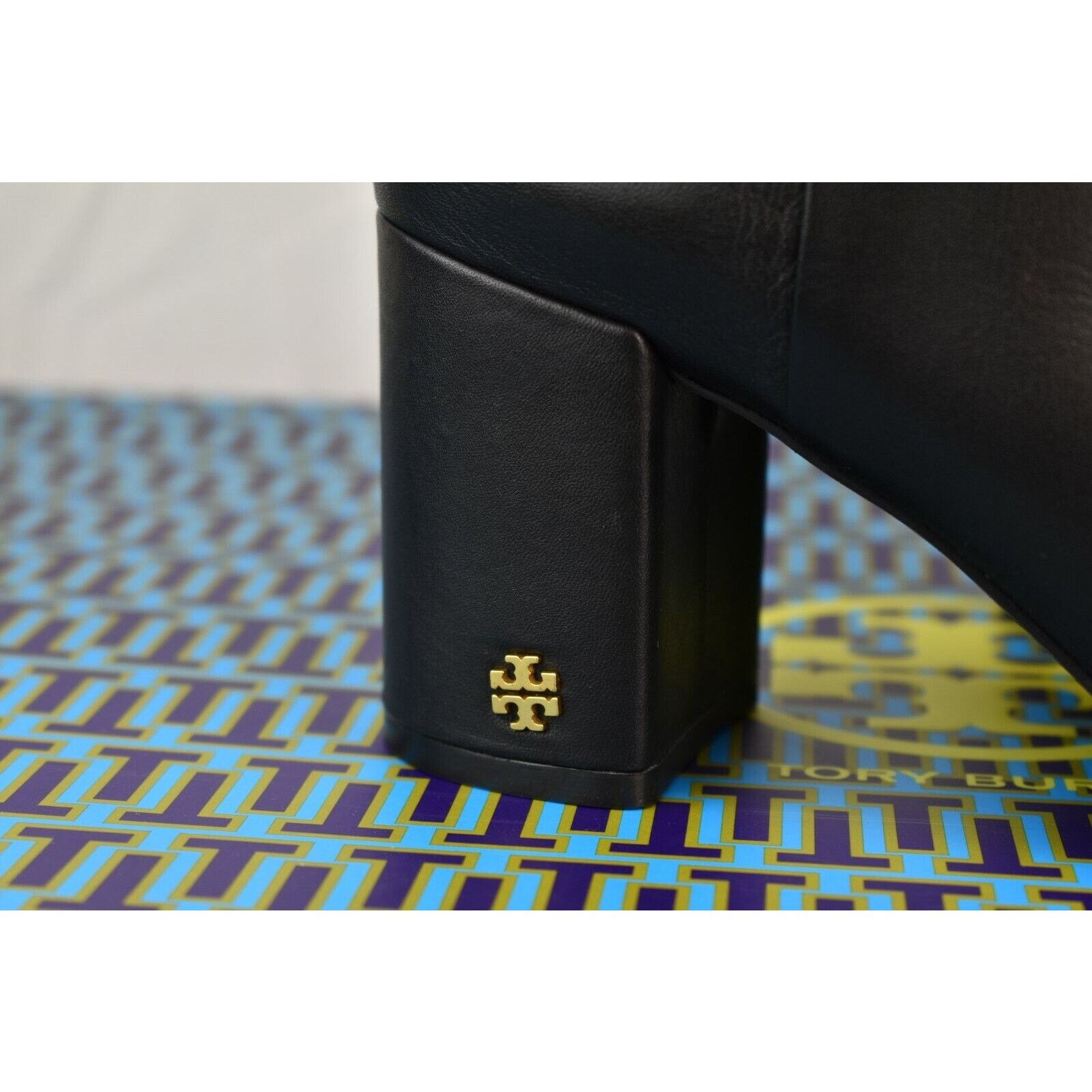 Tory Burch TORY BURCH BLACK BROOKE SLOUCHY LEATHER GOLD REVA TALL 10 Size US 10 / IT 40 - 7 Thumbnail