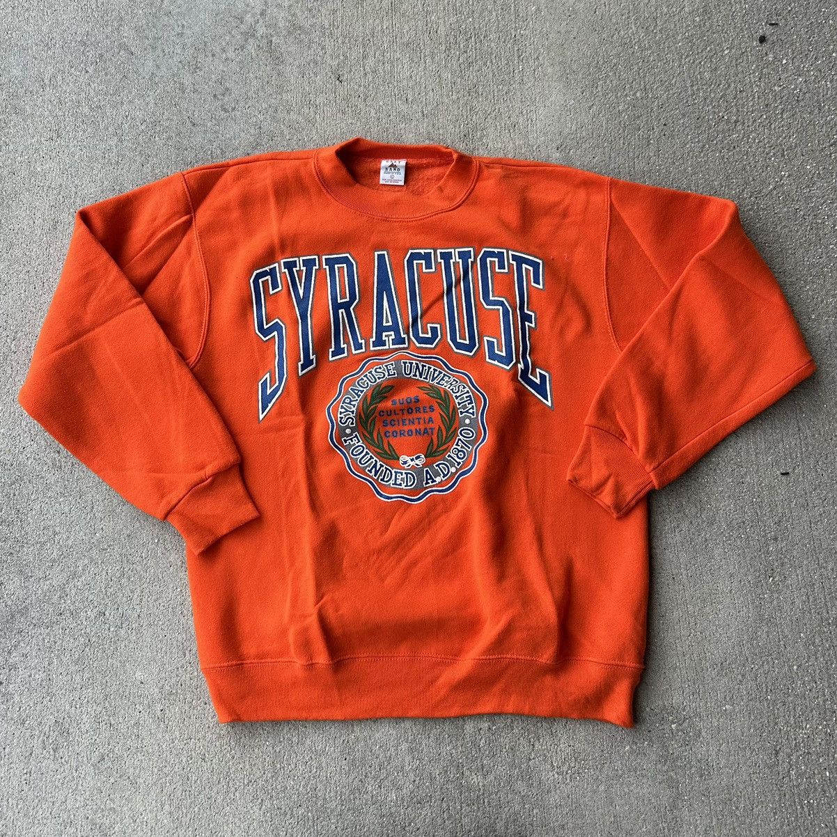 image of Made In USA x NCAA 1980 Galt Sand Syracuse University Sweatshirt in Orange, Men's (Size Large)