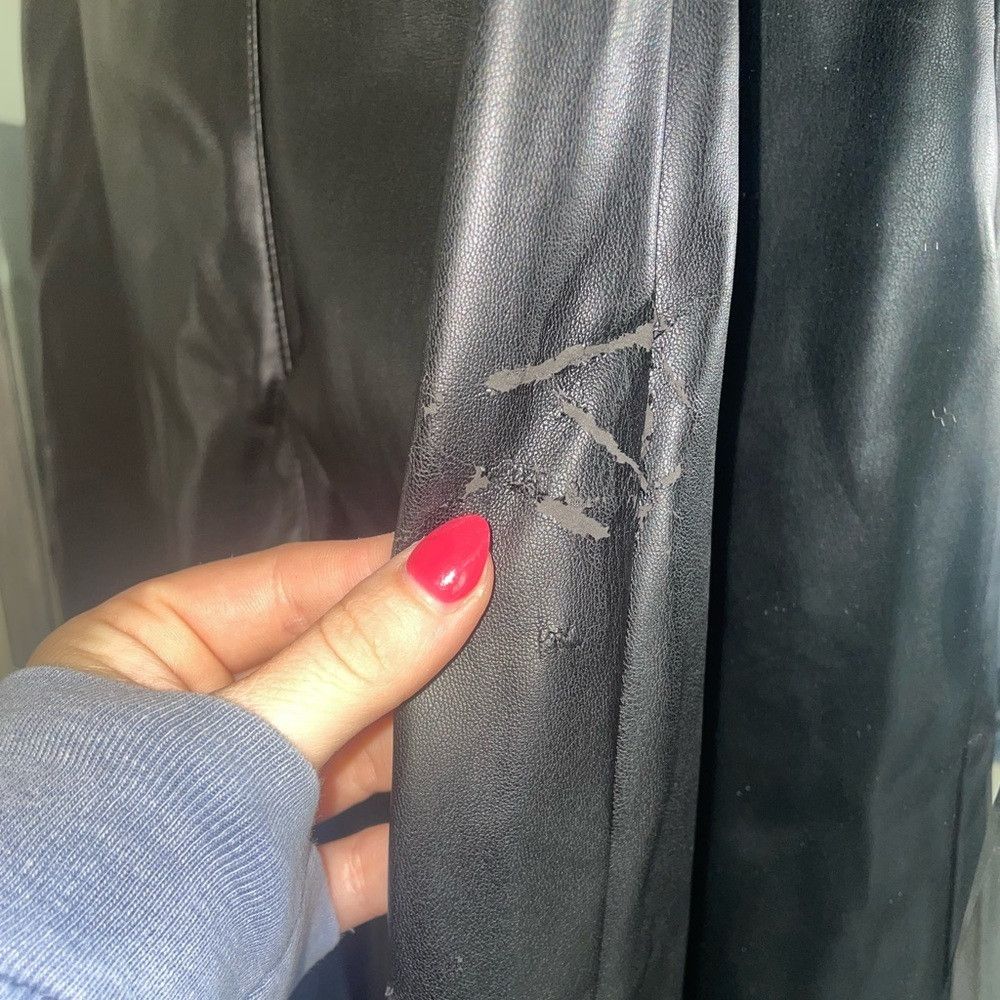 Zara Zara high waisted faux leather ZW marine straight pants Size 24" / US 00 / IT 34 - 3 Thumbnail