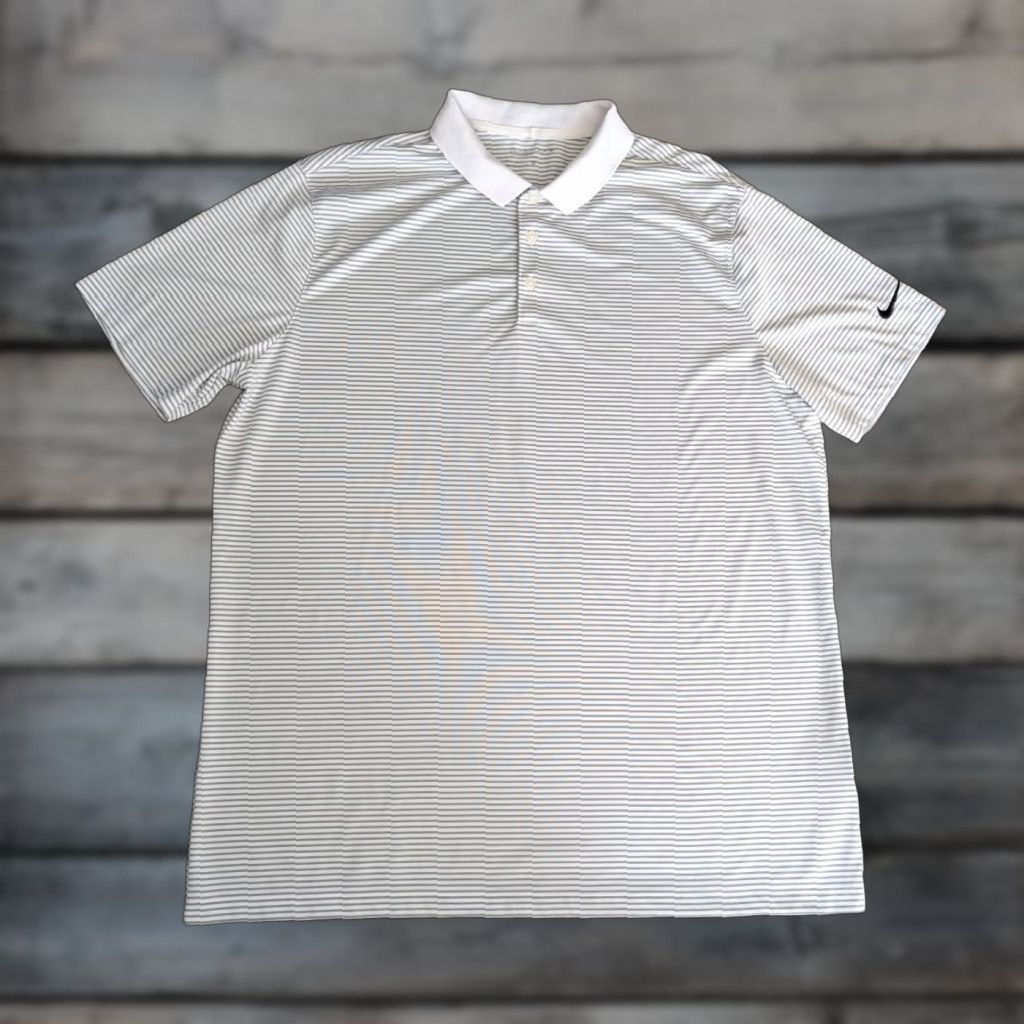 Nike Nike Golf Polo Shirt Mens XL Gray Striped Dri-FIT Standard Fit Performance Top Size US XL / EU 56 / 4 - 1 Thumbnail