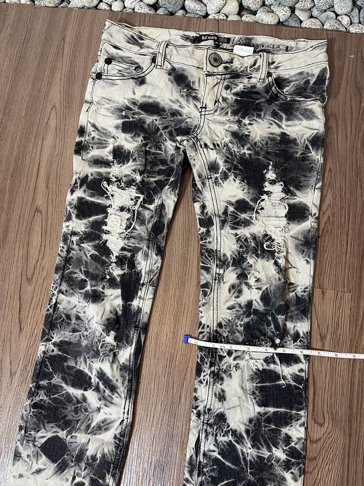 Punk and Yo Lil’ Marv Distressed Marble Wash Jeans Size US 31 - 19 Thumbnail