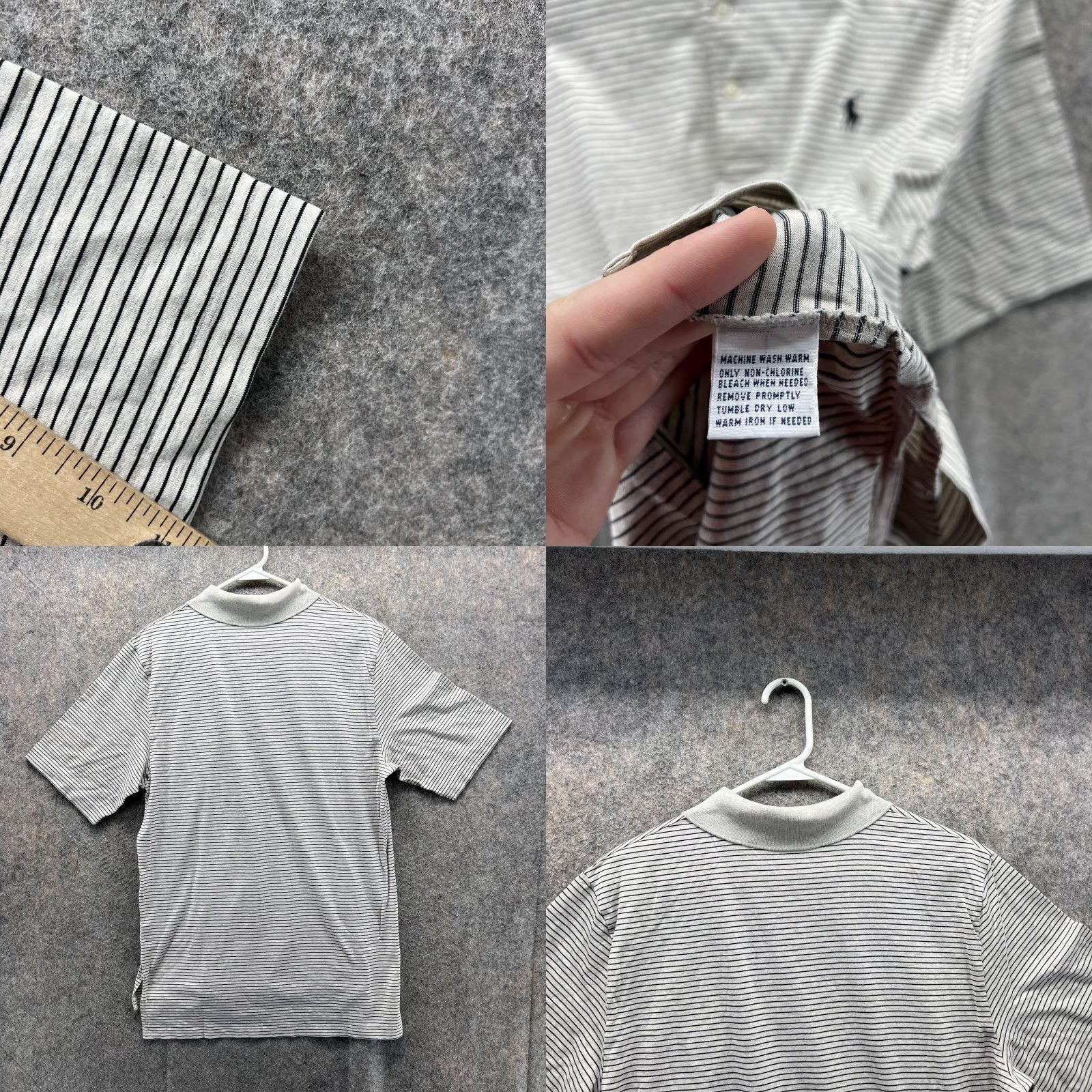 Ralph Lauren VINTAGE Ralph Lauren Polo Shirt Men Small Gray Striped Golf Pima Cotton Short Sleeve Polo Shirt Polo Golf Virginia Dept Mens XS? Size US S / EU 44-46 / 1 - 8 Thumbnail
