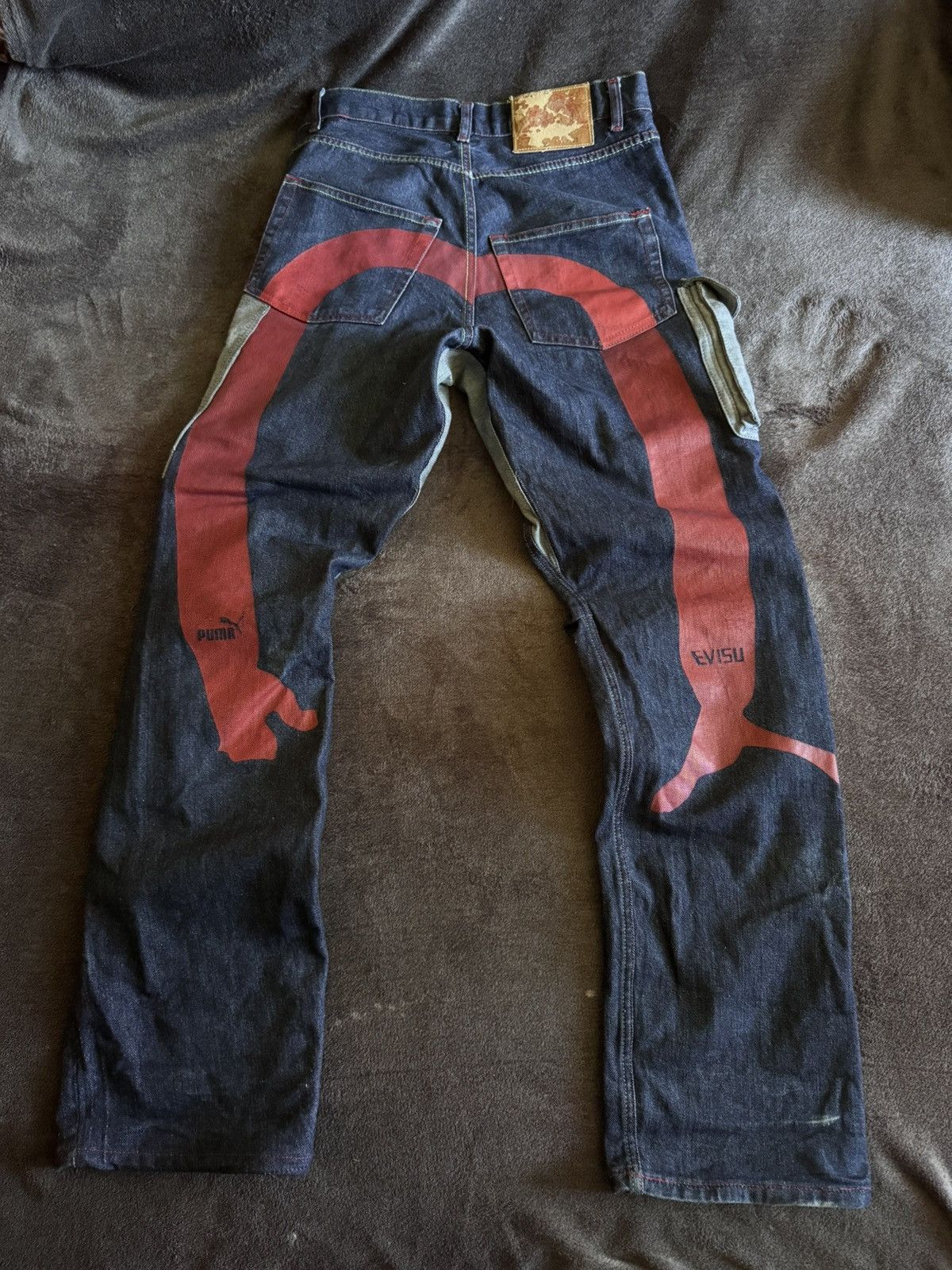 Evisu × Puma Evisu Puma vintage denim pants pocket big logo Size US 33 - 1 Thumbnail