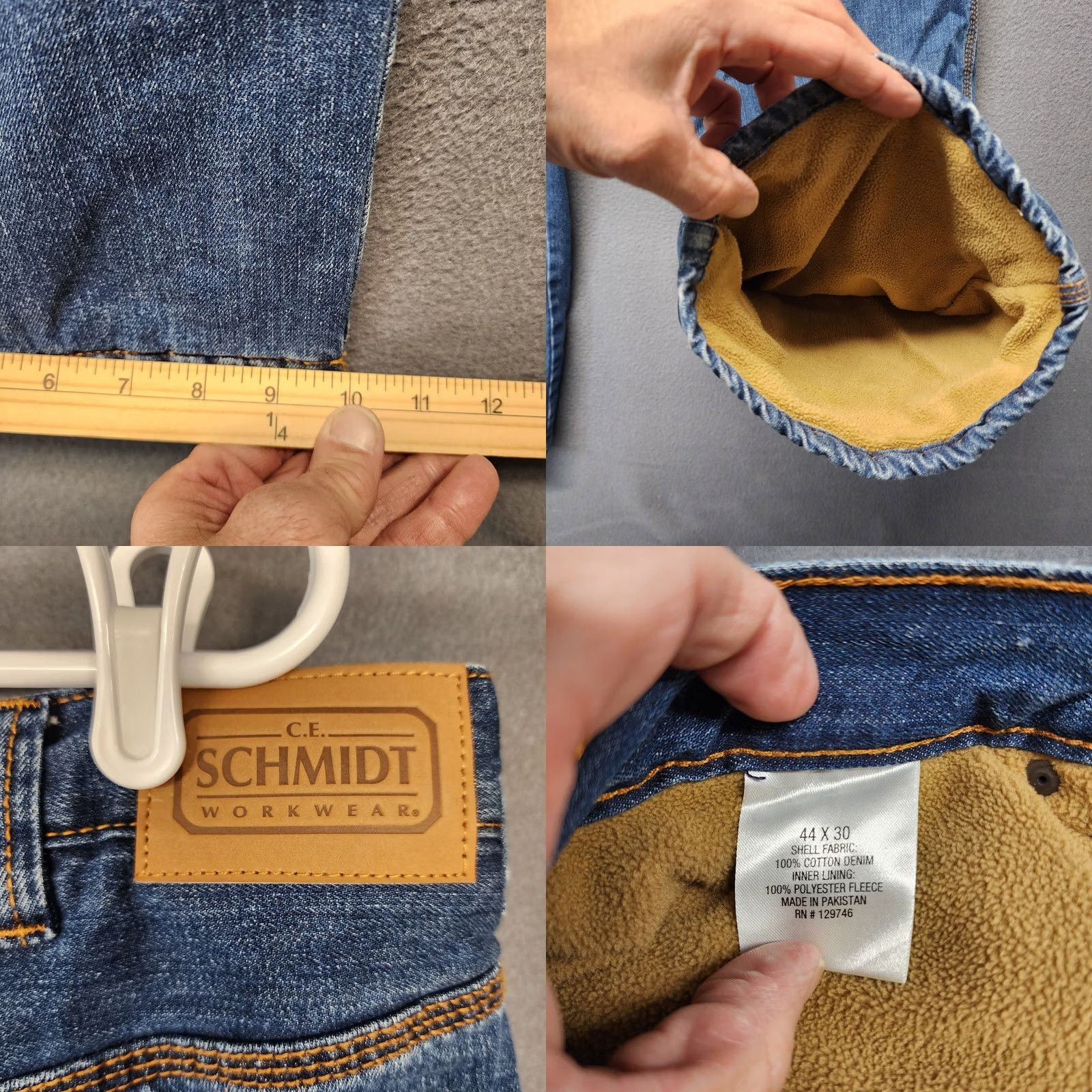Vintage Mens C.E. Schmidt Workwear Jeans Blue Fleece Lined 42x30 Tagged 44x30 Workwear Mens Size US 40 / EU 56 - 8 Thumbnail