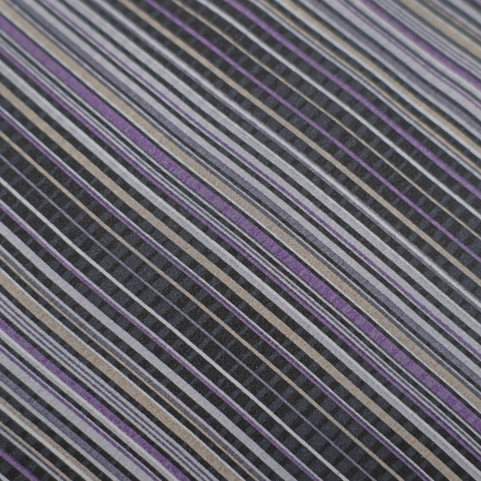 Van Heusen Van Heusen Black Purple Tan Striped Print Stain Resistant Wi Size ONE SIZE - 2 Thumbnail