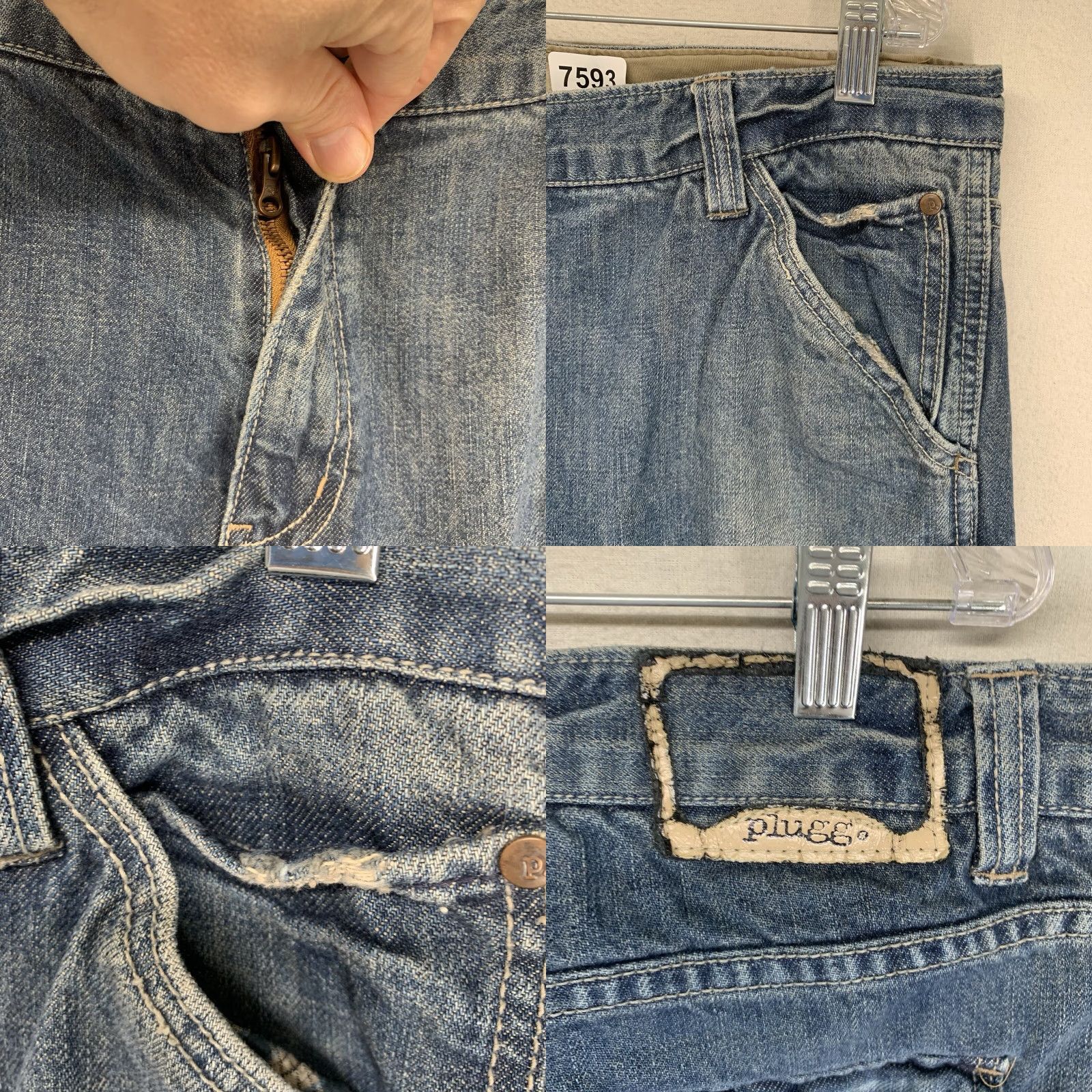 Vintage VINTAGE Plugg Men’s Jeans Size 38 Loose Fit 30in Blue Denim 90s Biker Music Band Size US 38 / EU 54 - 8 Thumbnail