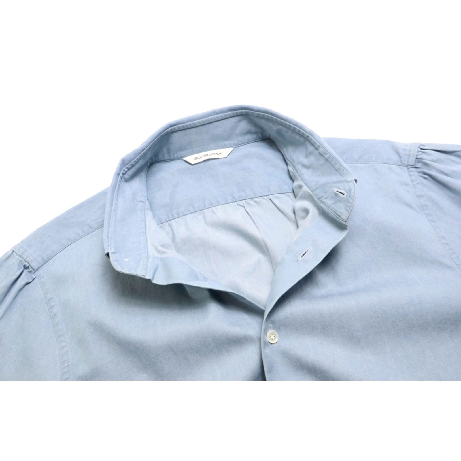 Suitsupply Suitsupply Extra Slim Fit Formal Shirt Blue Mens MEDIUM Button Down Neck Size 40R - 4 Thumbnail