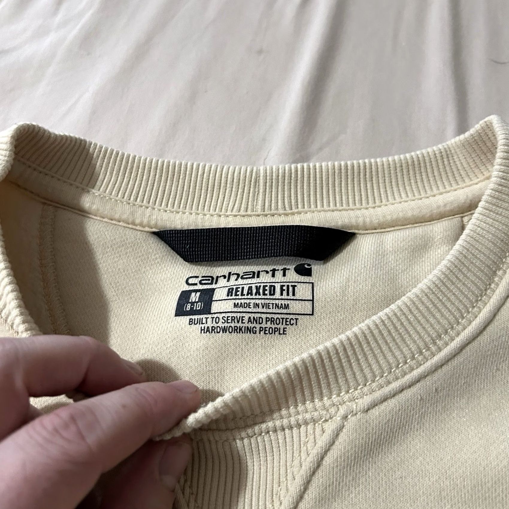 Carhartt VINTAGE? Carhartt Women Sweatshirt Pocket Relaxed Fit Cream M Ivory Pullover Sweatshirt Womens Size M Size M / US 6-8 / IT 42-44 - 3 Thumbnail